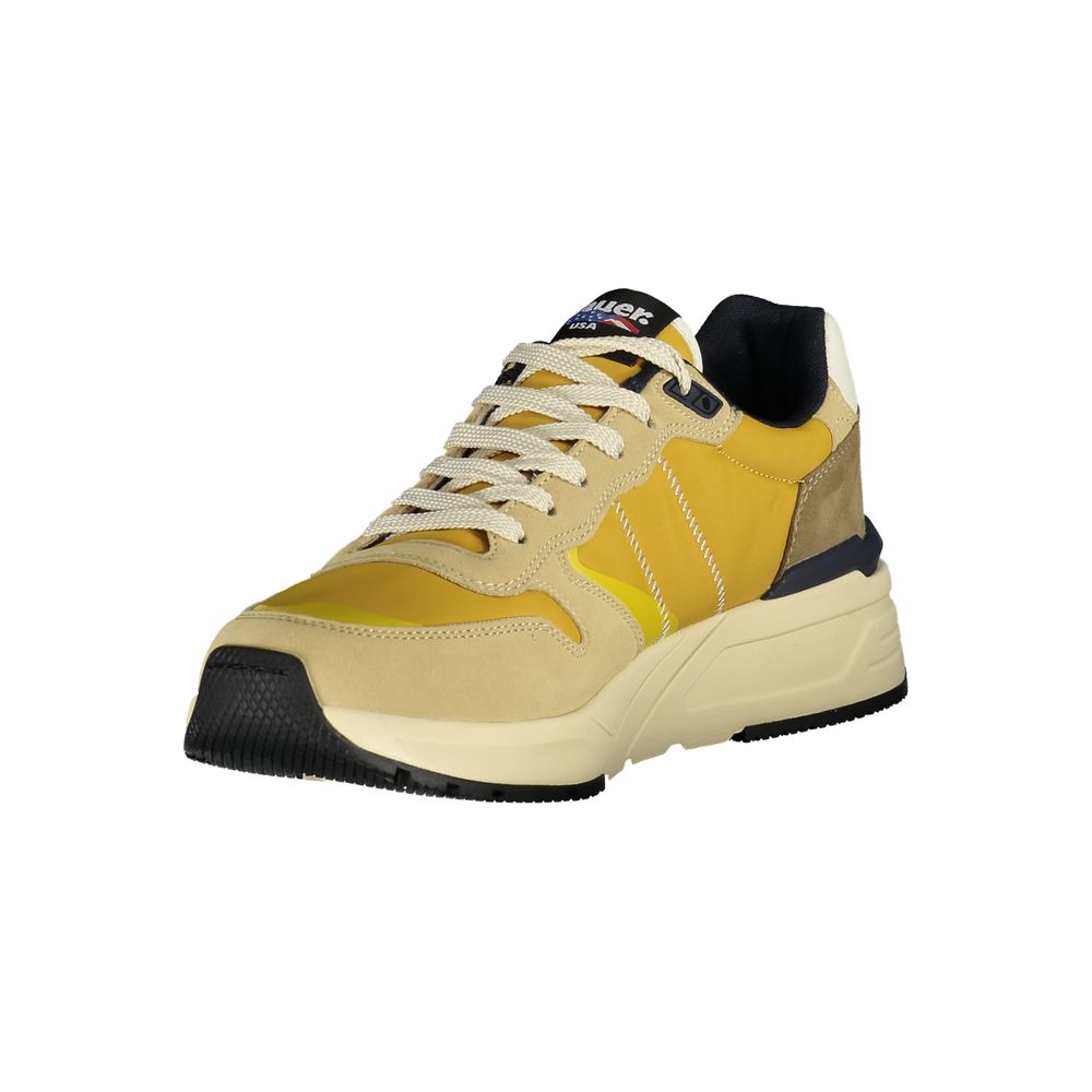 Beige Polyurethane Men Sneaker - ventzia