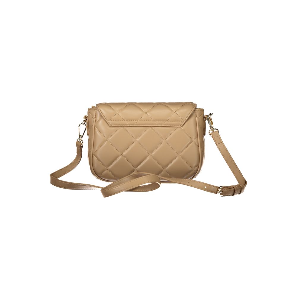 Beige Polyurethane Women Handbag - ventzia
