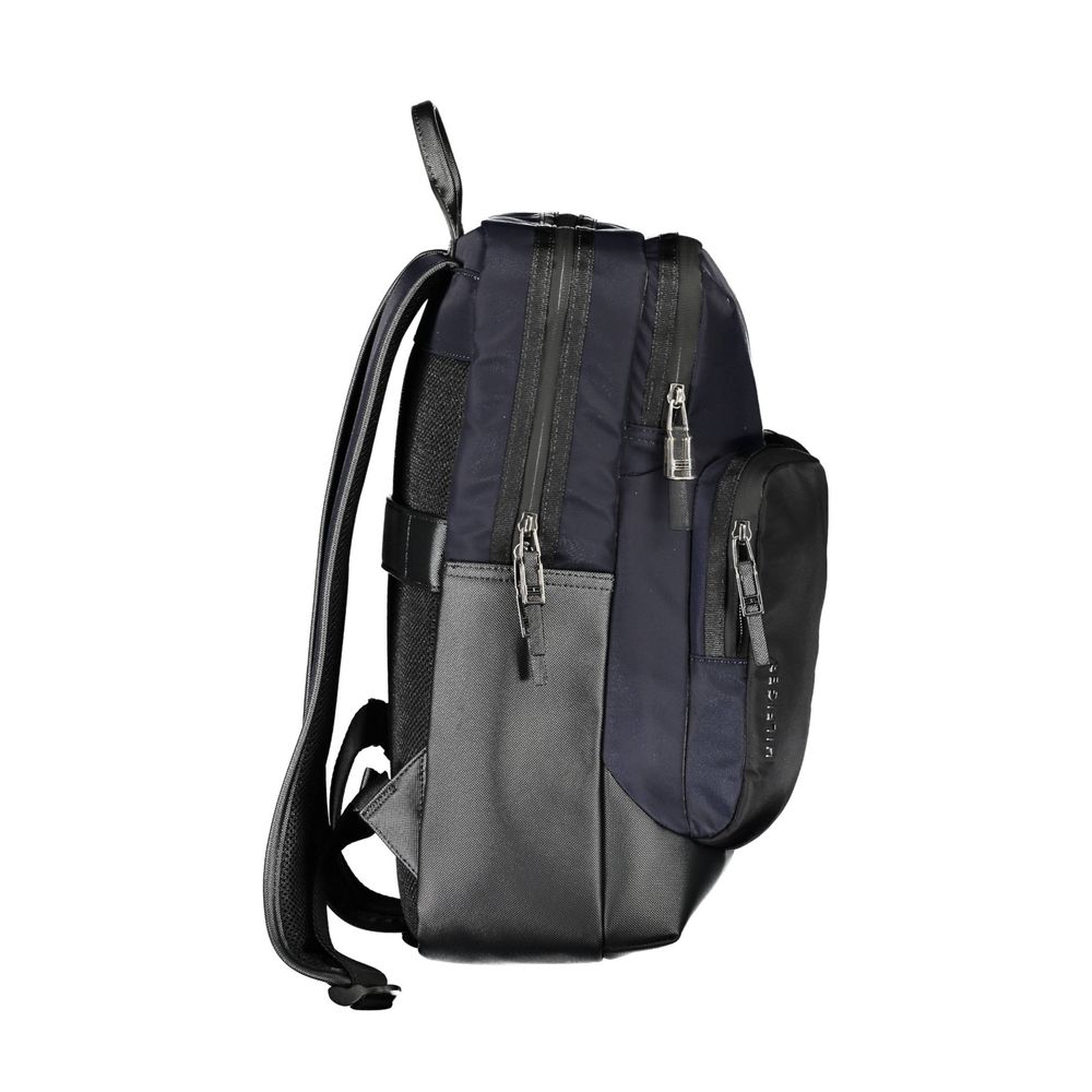 Blue Polyurethane Men's Backpack - ventzia