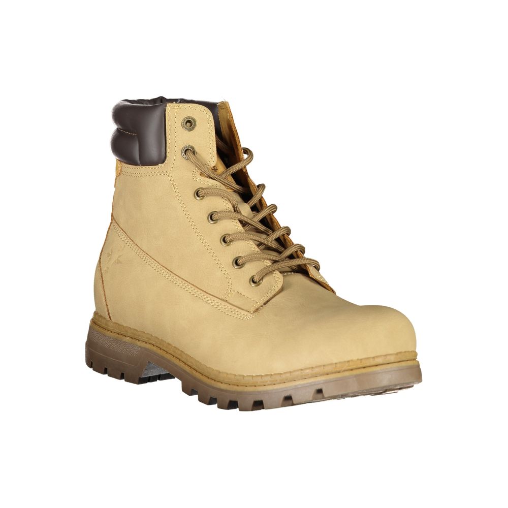 Beige Polyester Men's Ankle Boot