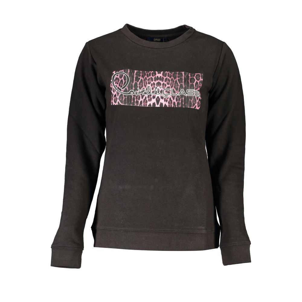 Black Cotton Women Sweatshirt - ventzia