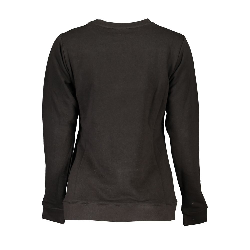 Black Cotton Women Sweatshirt - ventzia