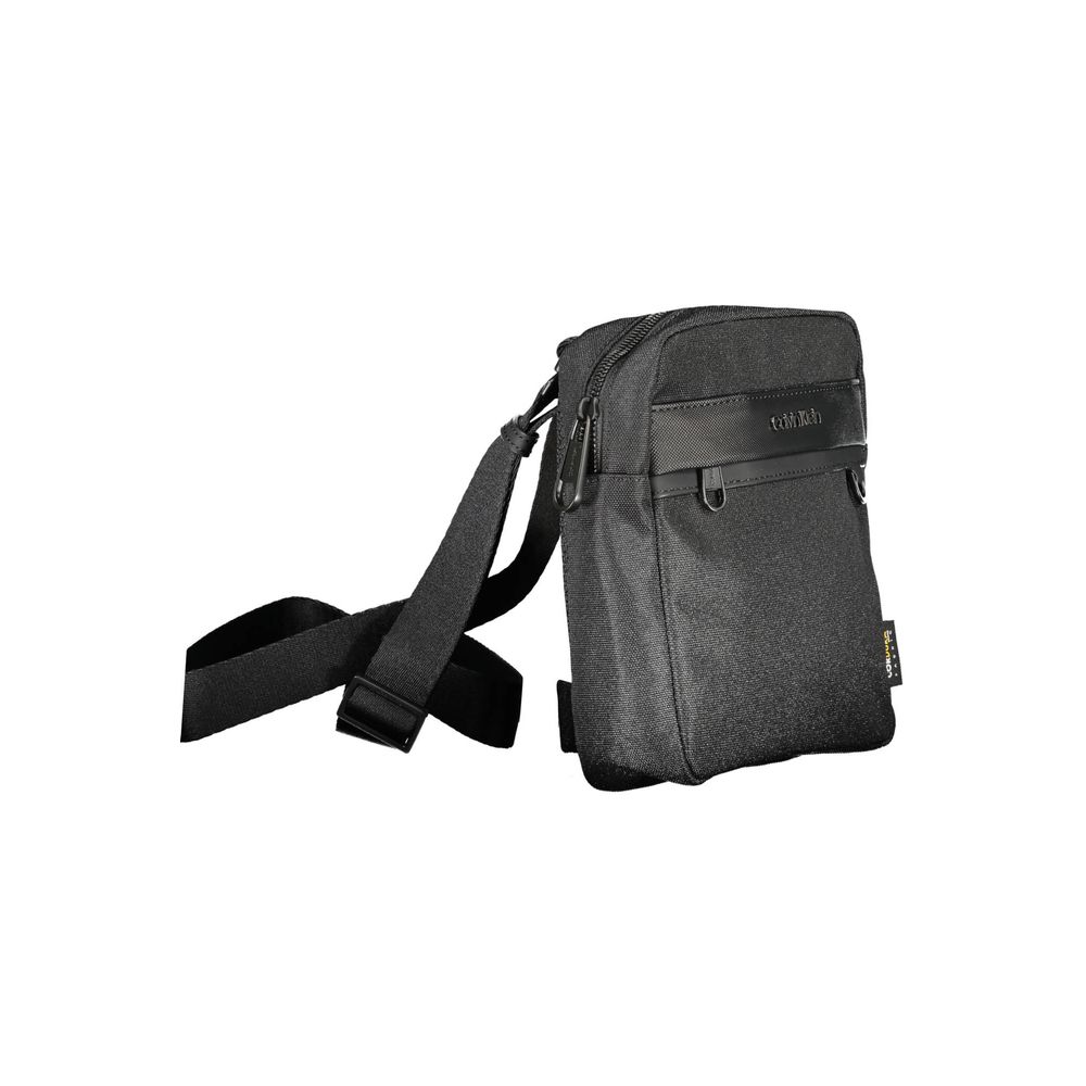 Black Polyester Men Shoulder Bag - ventzia