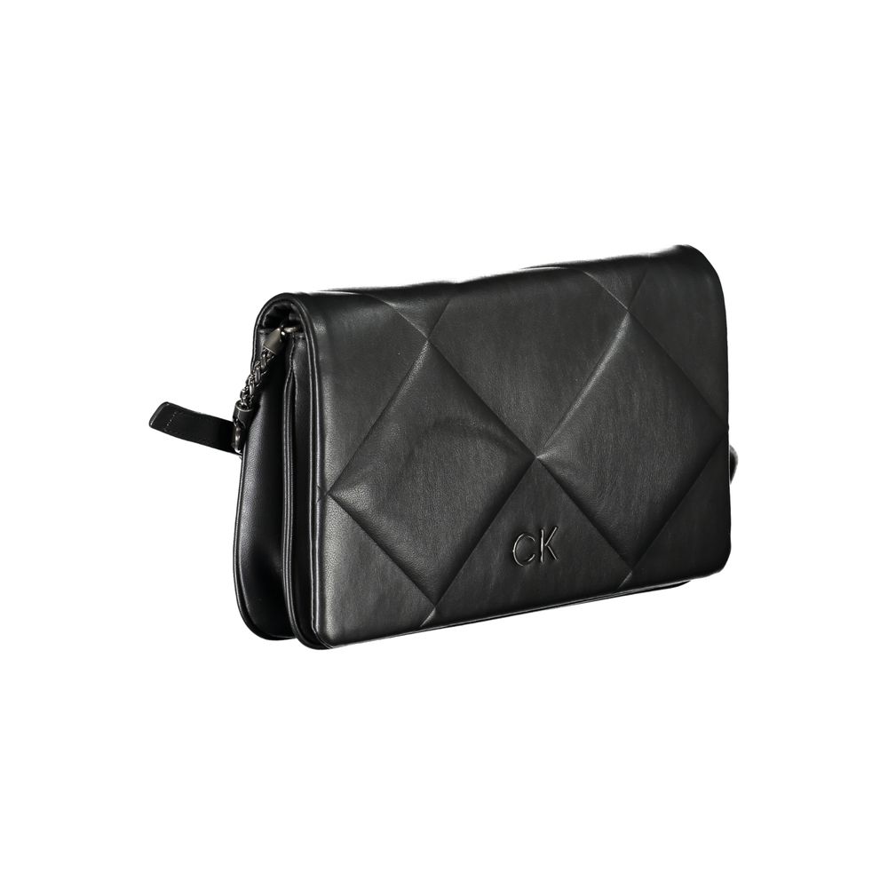 Black Polyester Handbag - ventzia