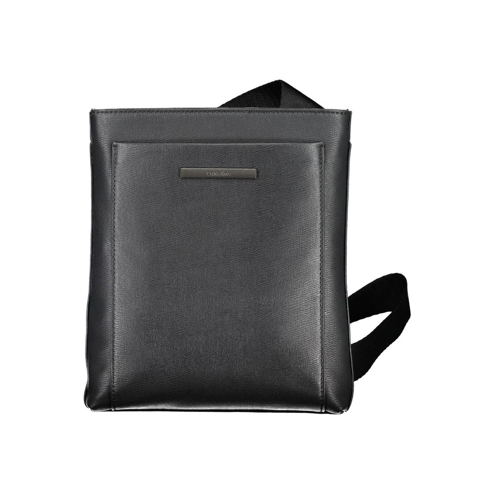 Eco-Conscious Black Shoulder Bag with Logo - ventzia