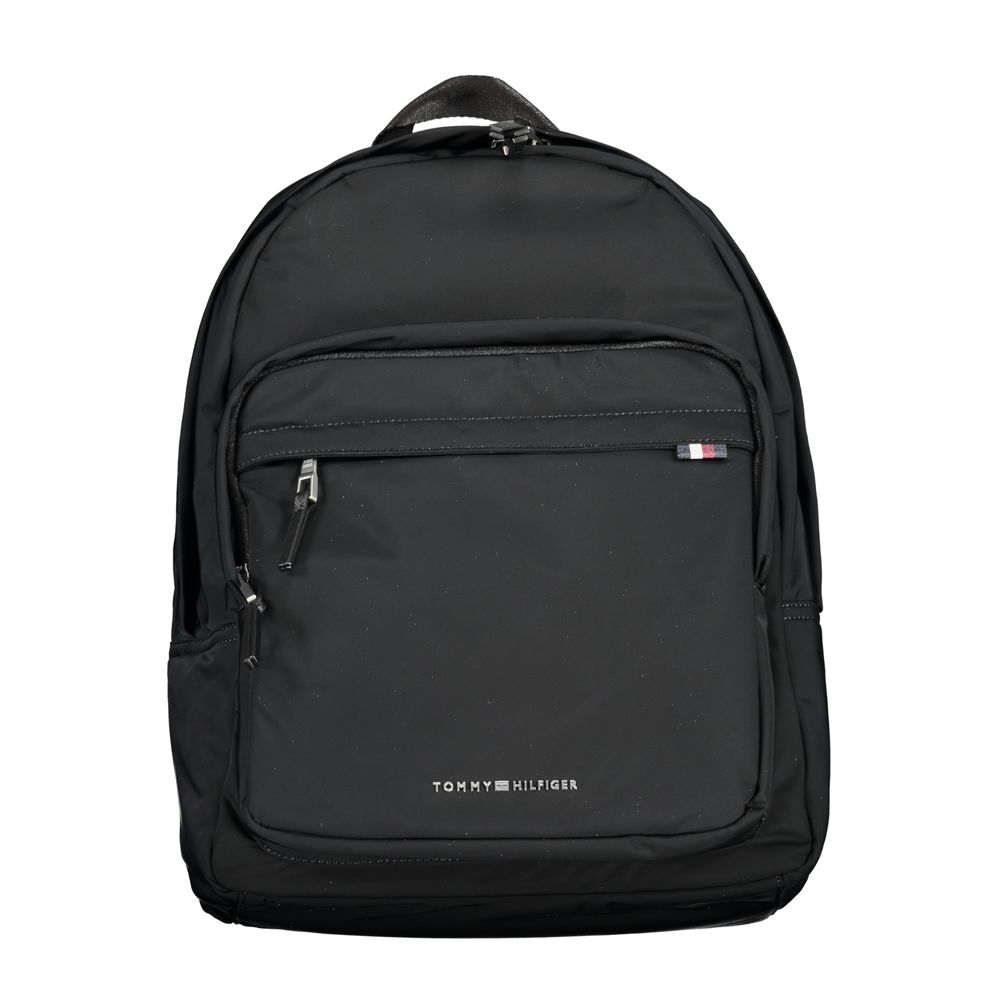 Black Polyester Men Backpack - ventzia