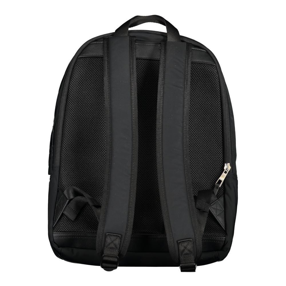 Black Polyester Men Backpack - ventzia