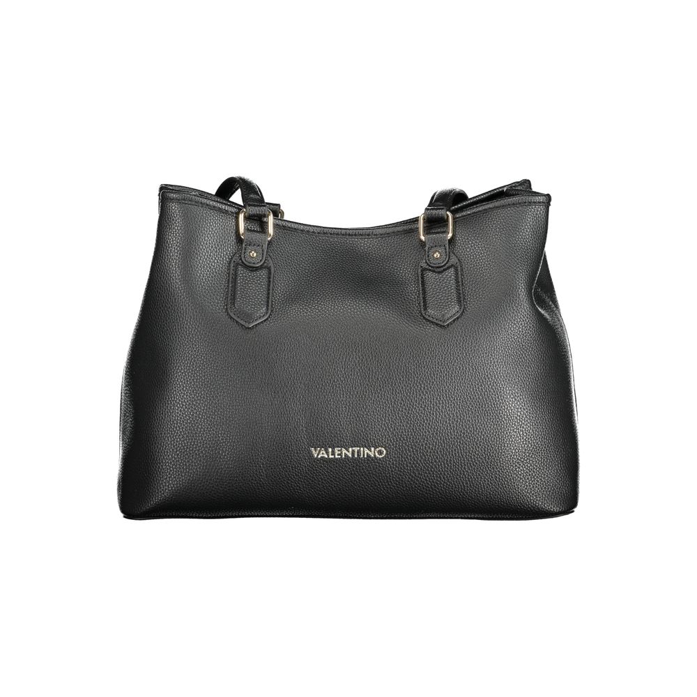 Black Polyurethane Women Handbag - ventzia