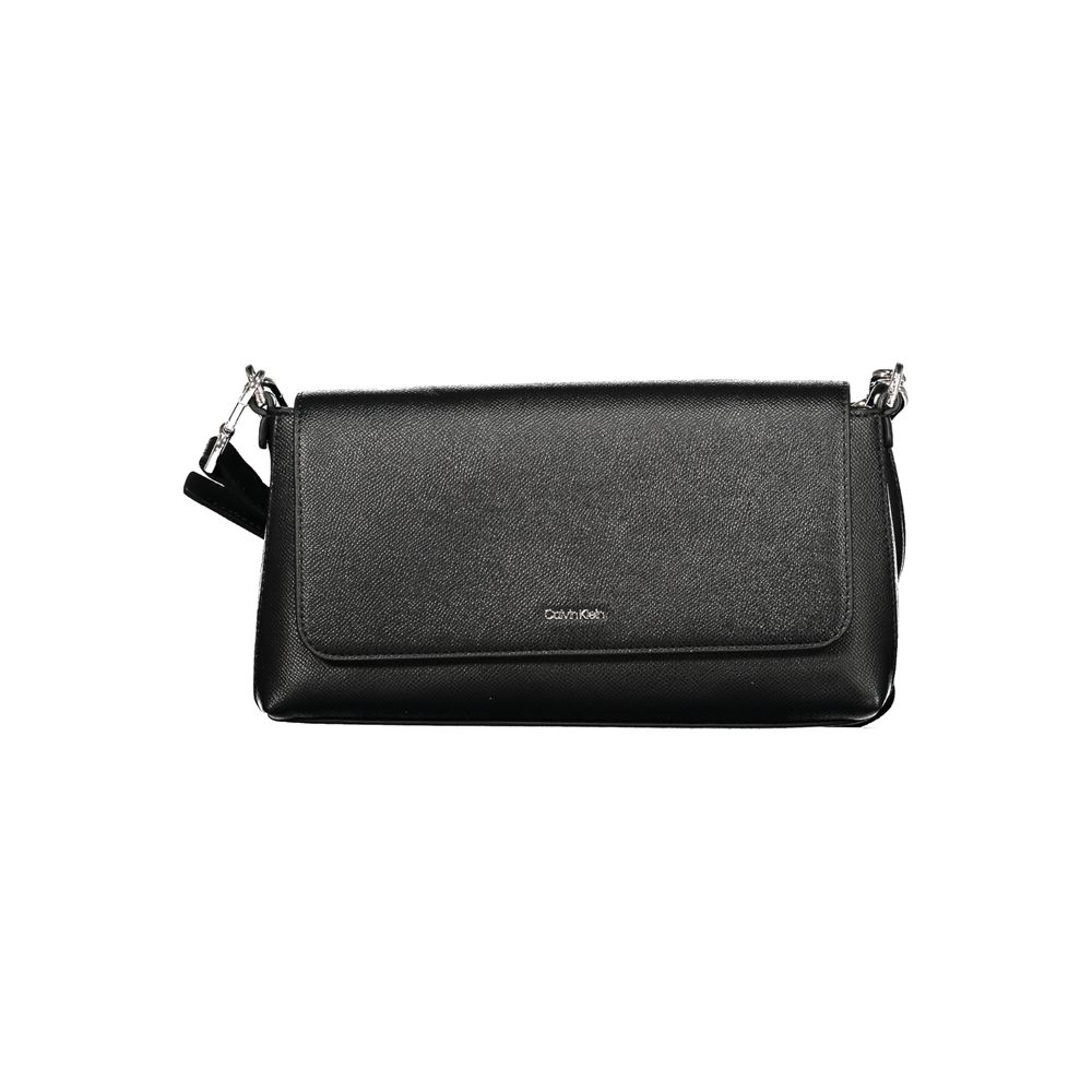 Black Polyurethane Women's Handbag - ventzia