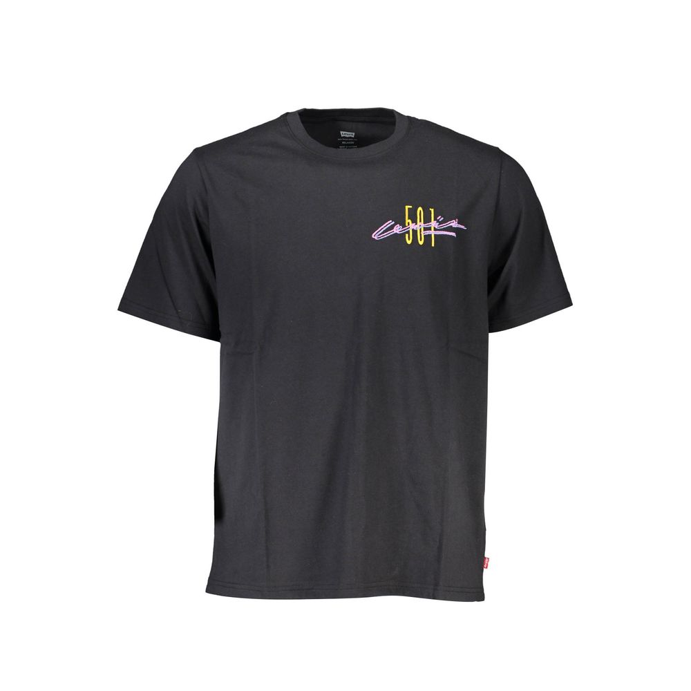 Black Cotton Mens T-Shirt - ventzia