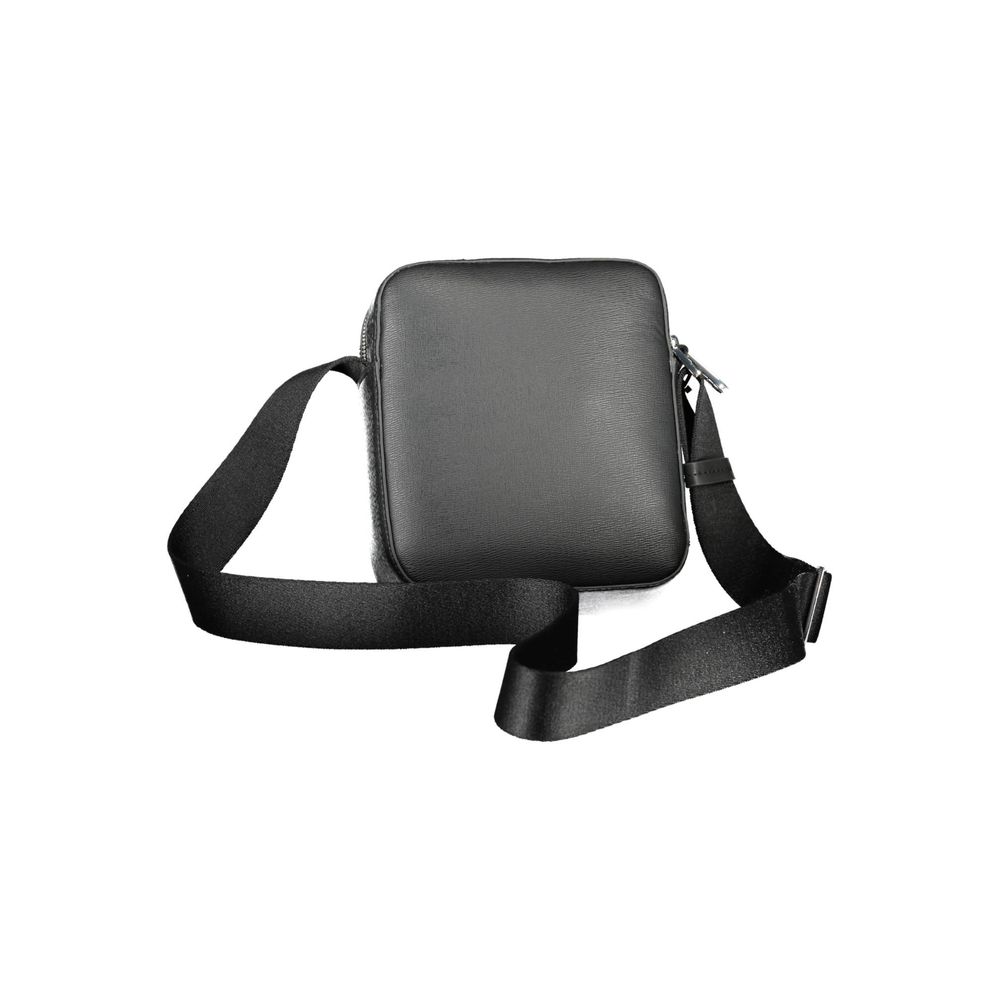 Black Polyester Men's Shoulder Bag - ventzia