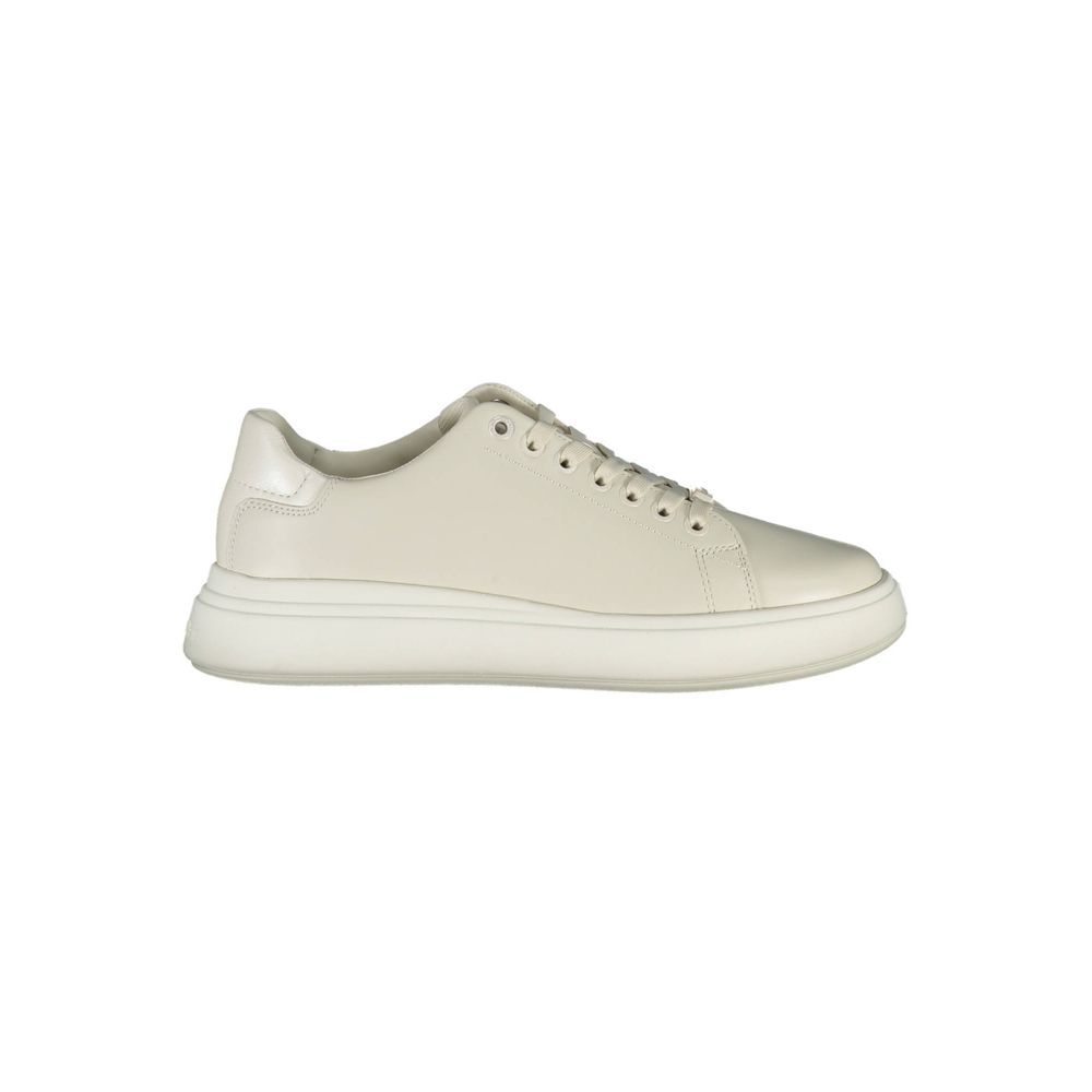 Beige Leather Women Sneaker - ventzia