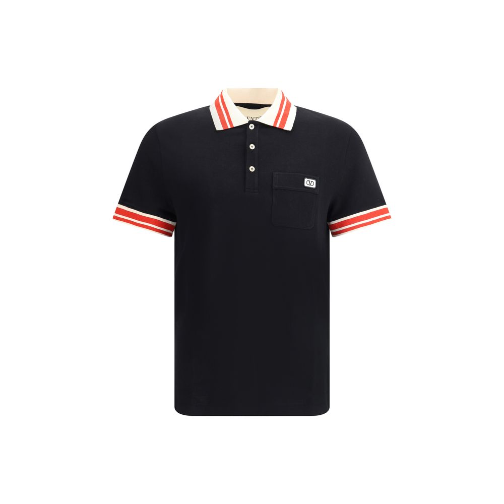 Black Cotton Polo Shirt - ventzia