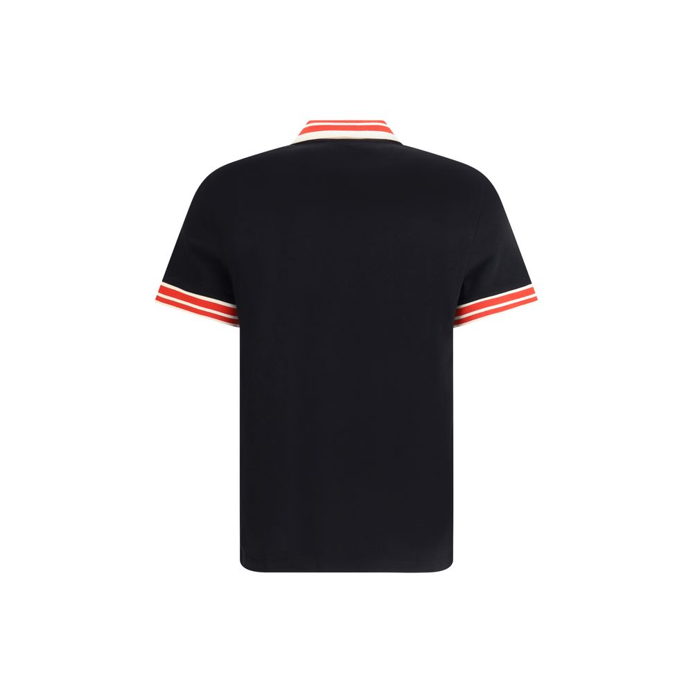 Black Cotton Polo Shirt - ventzia