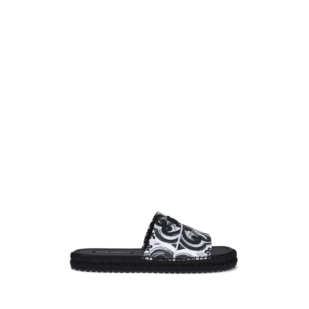 Black Cotton Flat Sandals - ventzia