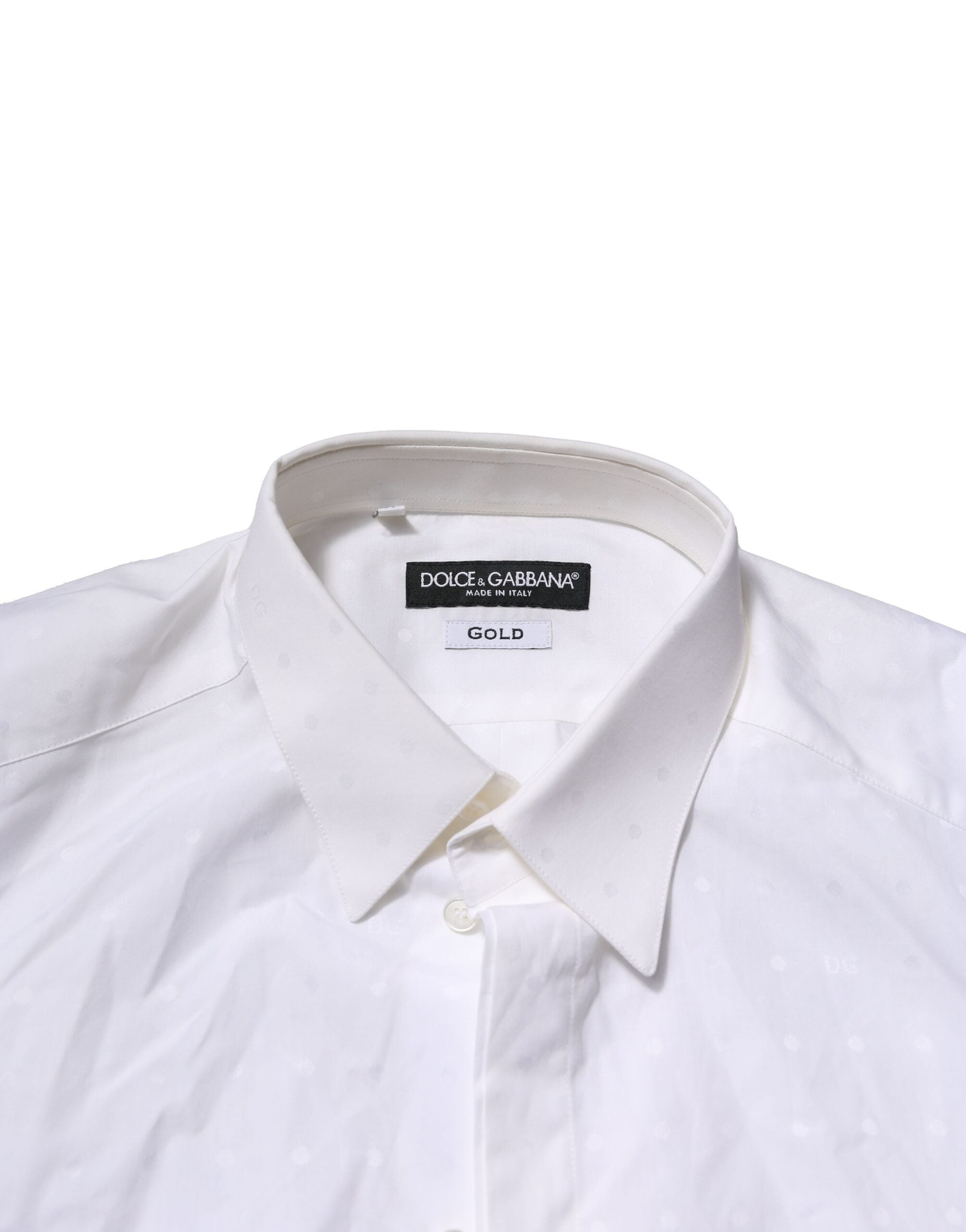 White Cotton GOLD Long Sleeves Formal Shirt - ventzia