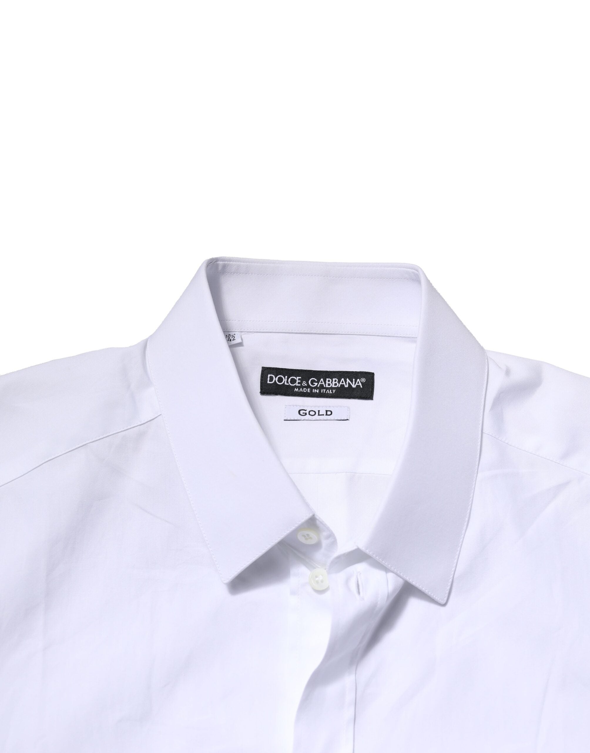 White Cotton GOLD Long Sleeves Formal Shirt - ventzia