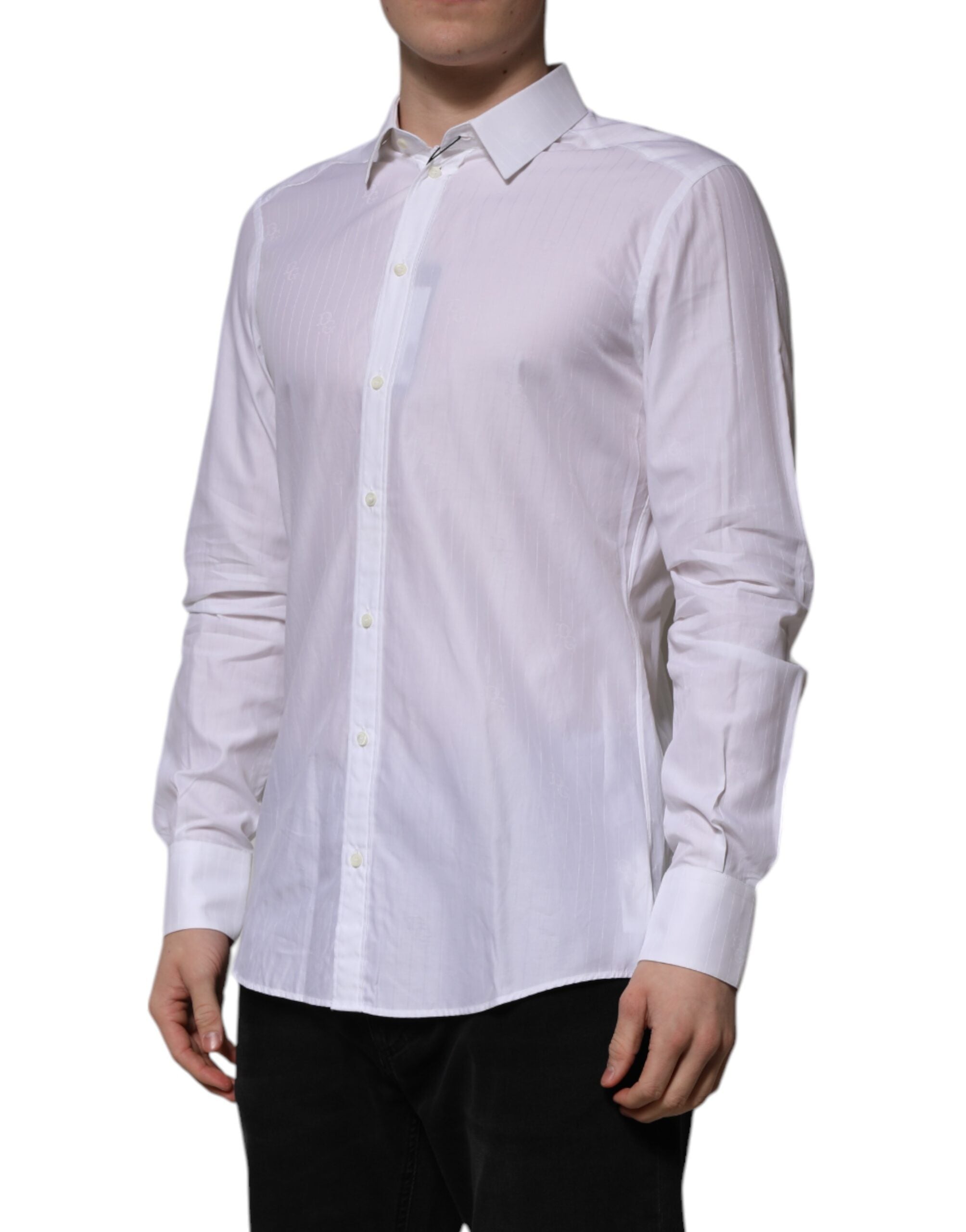 White Cotton MARTINI Long Sleeve Formal Shirt - ventzia