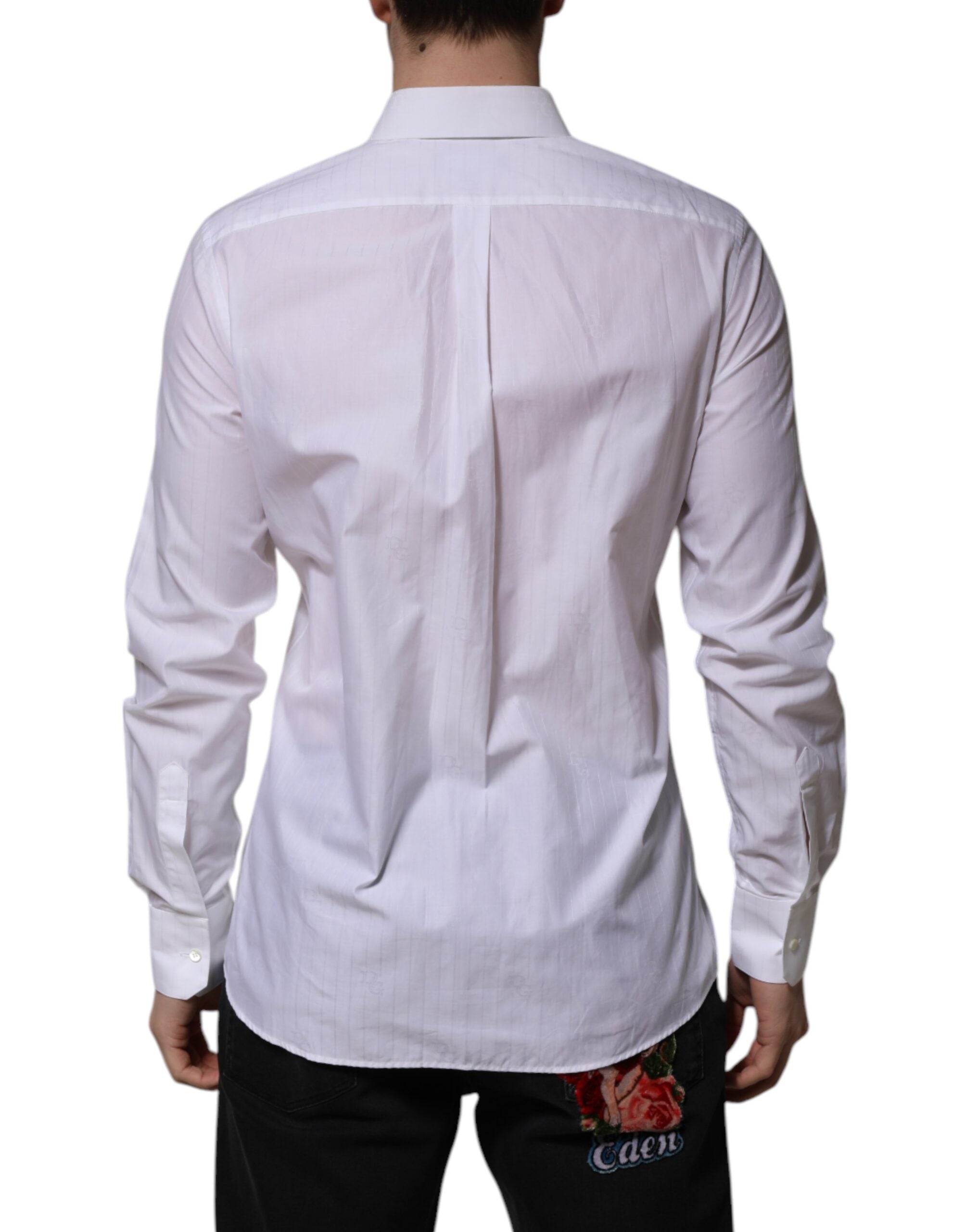 White Cotton MARTINI Long Sleeve Formal Shirt - ventzia
