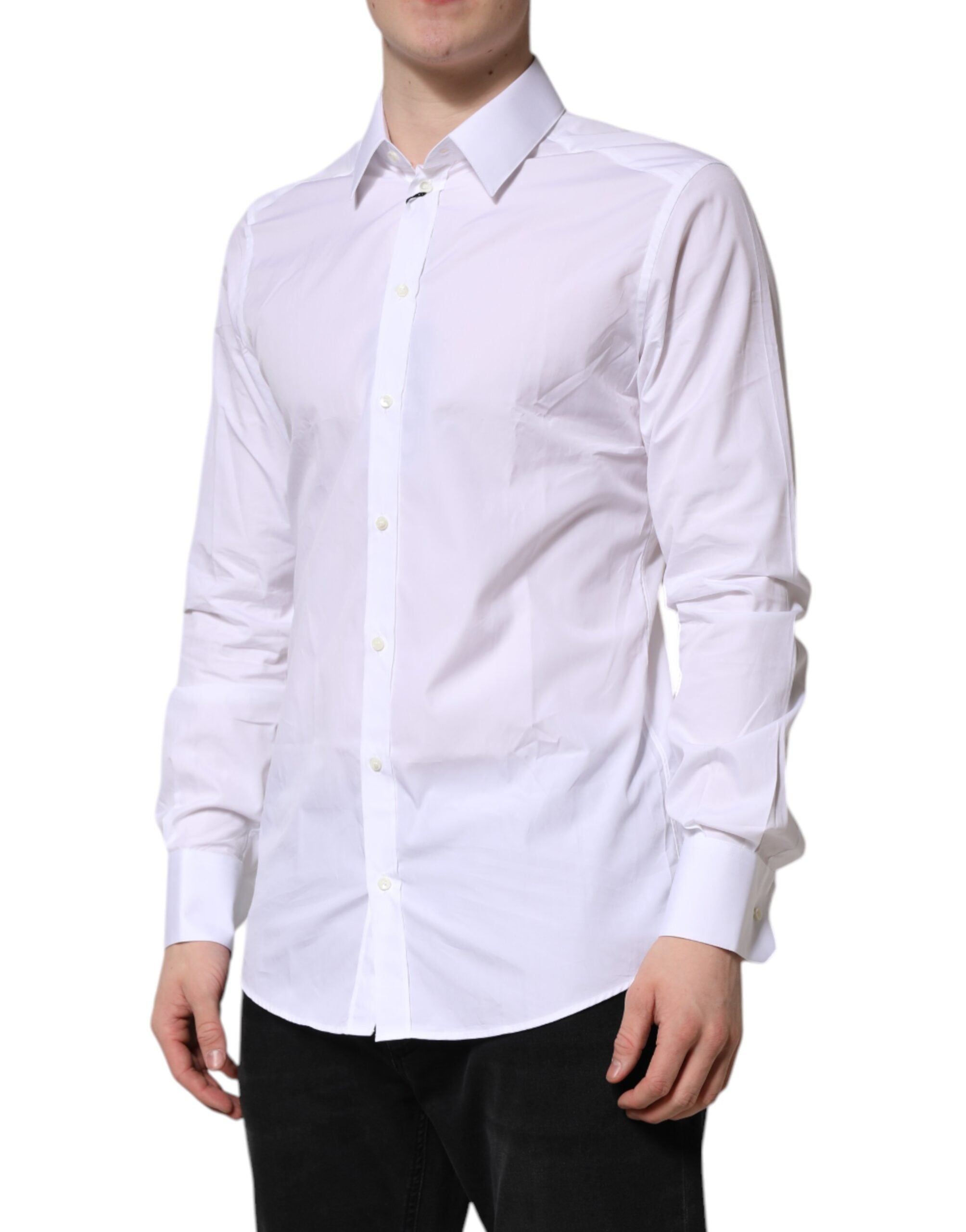 White GOLD Long Sleeves Dress Formal Shirt - ventzia