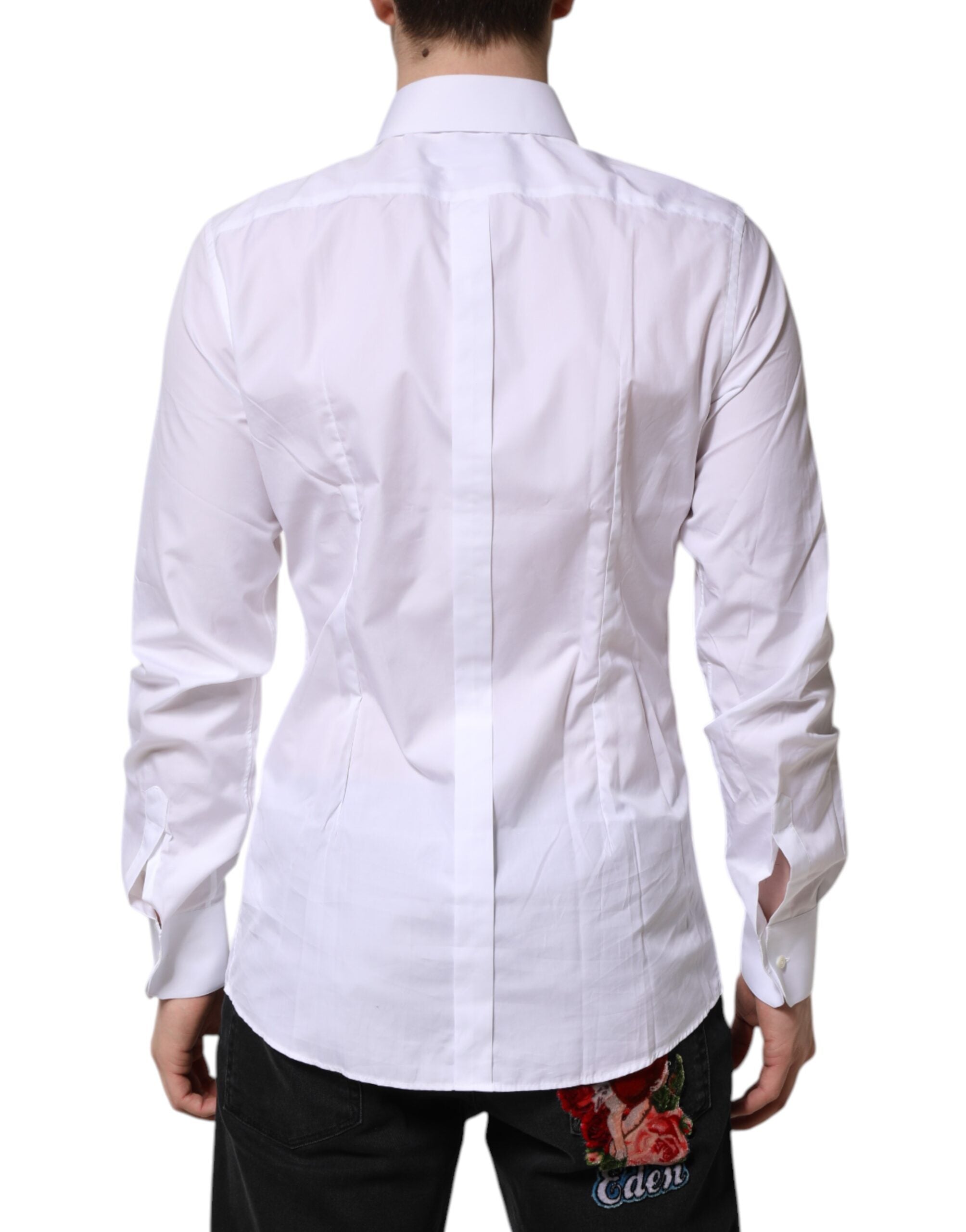 White GOLD Long Sleeves Dress Formal Shirt - ventzia
