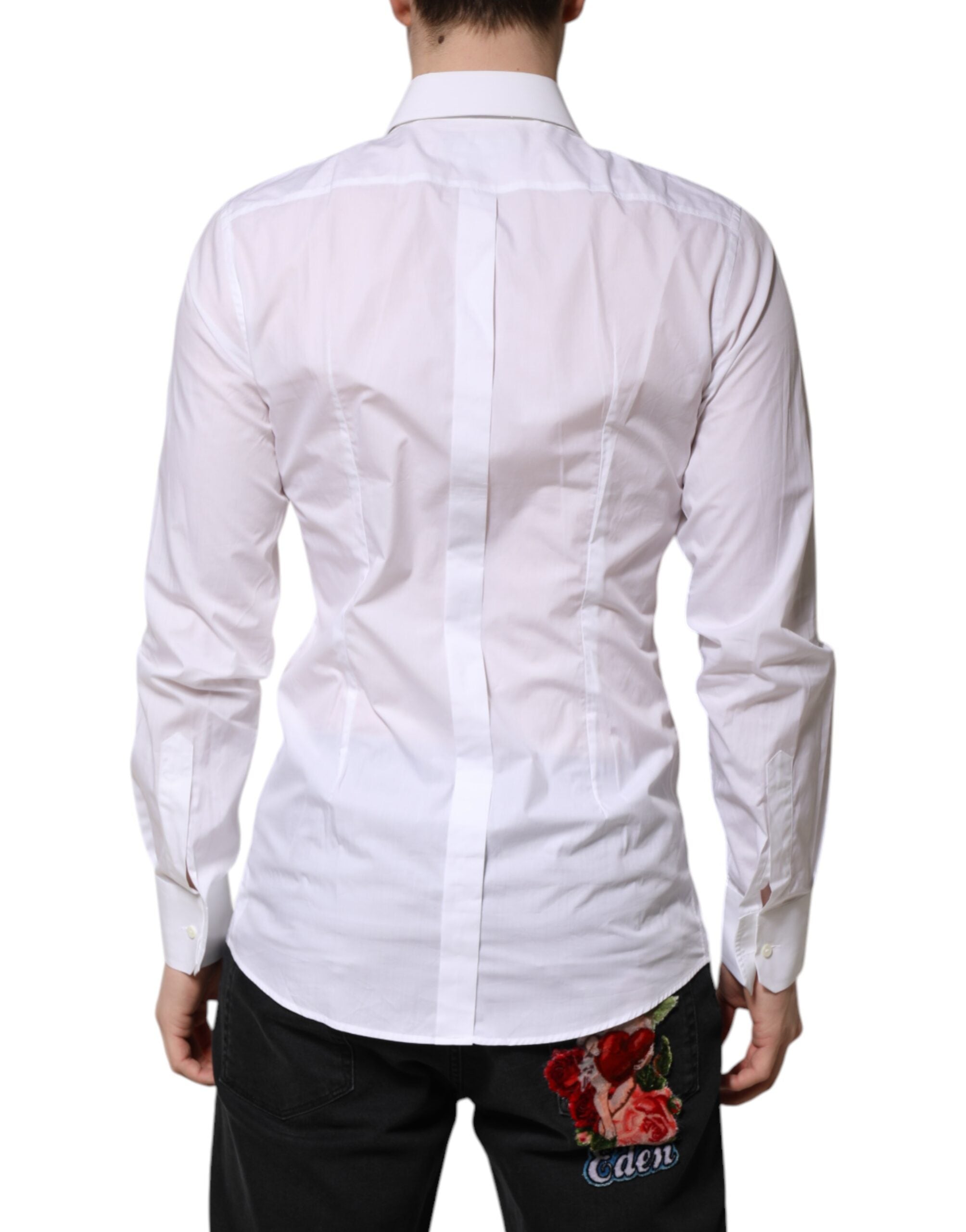 White GOLD Long Sleeves Dress Men Formal Shirt - ventzia