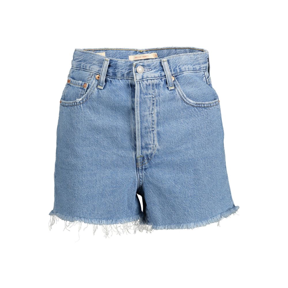Blue Cotton Women Shorts - ventzia