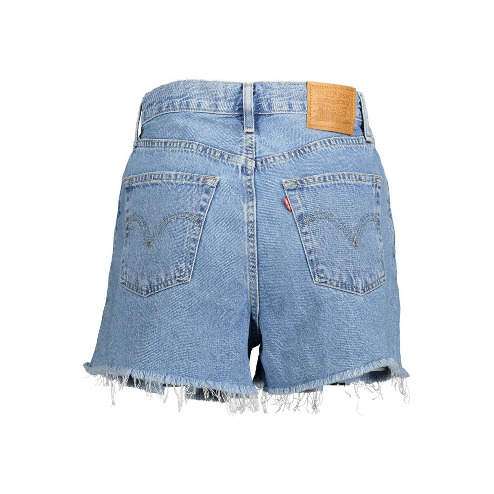 Blue Cotton Women Shorts - ventzia