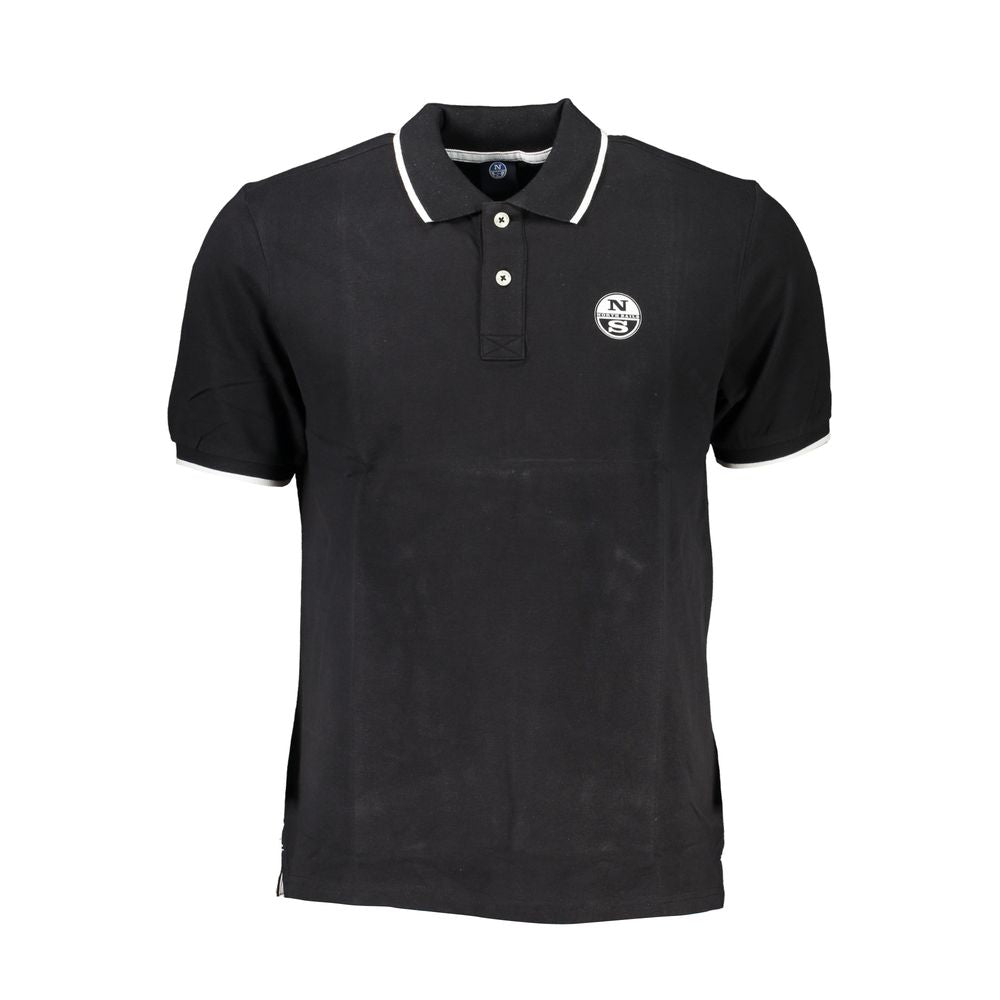 Black Cotton Men Polo Shirt - ventzia