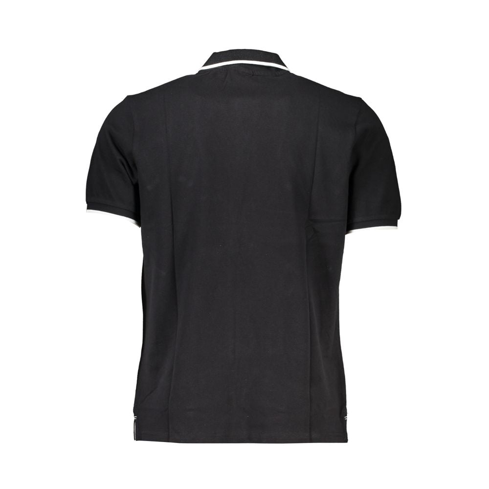 Black Cotton Men Polo Shirt - ventzia