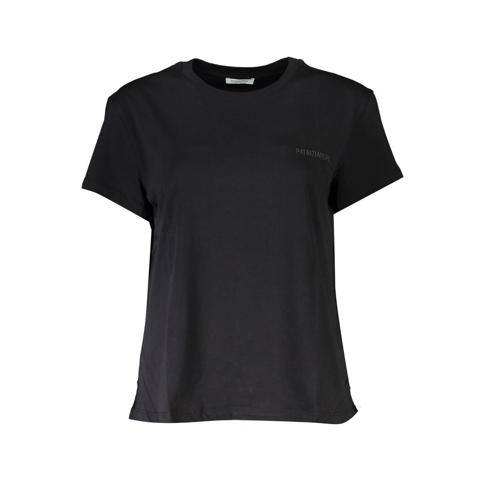 Black Cotton Women T-Shirt - ventzia