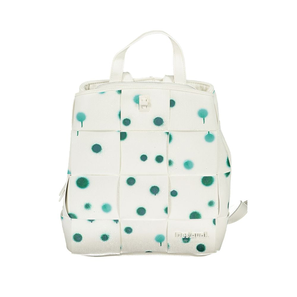 White Polyurethane Women's Backpack - ventzia