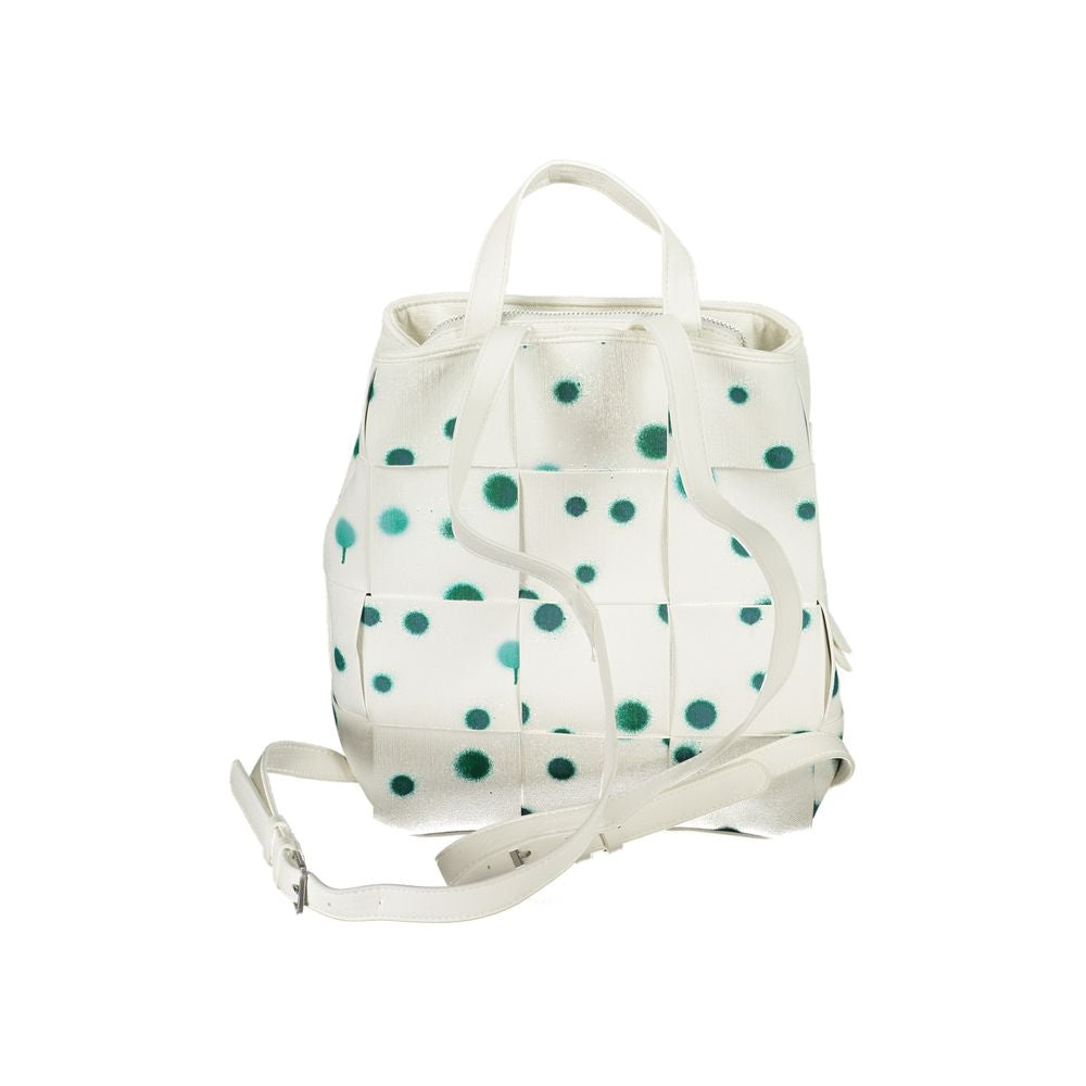 White Polyurethane Women's Backpack - ventzia