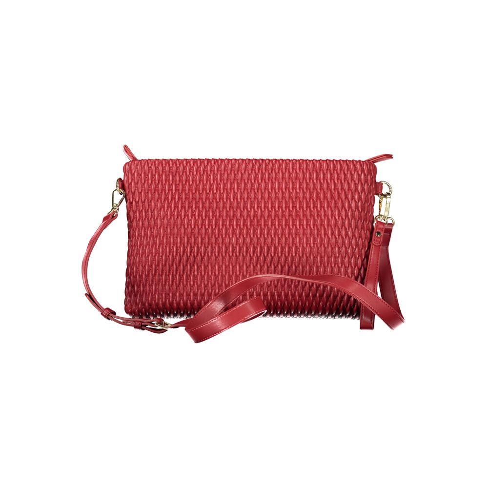 Red Polyurethane Women Handbag - ventzia