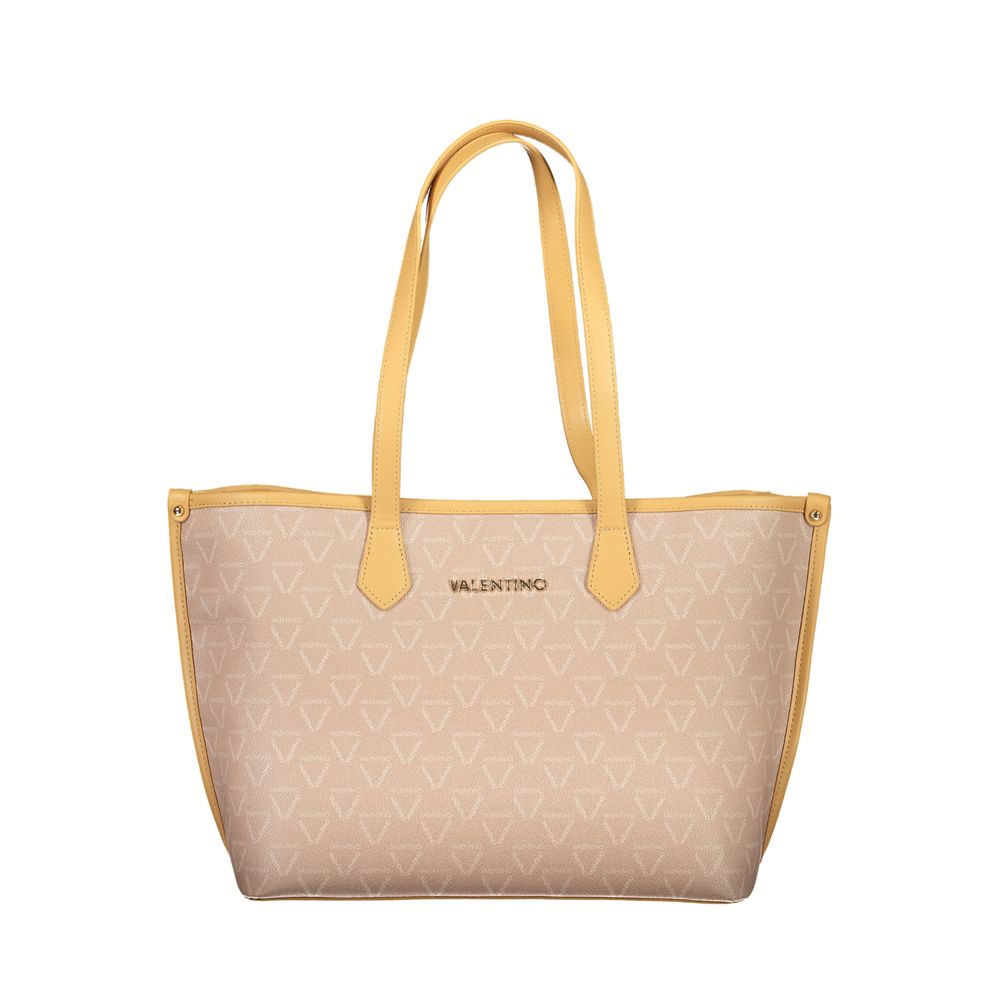 Beige Polyurethane Women Shoulder Bag - ventzia