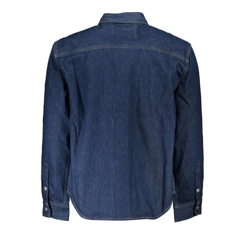 Blue Cotton Men Jacket - ventzia