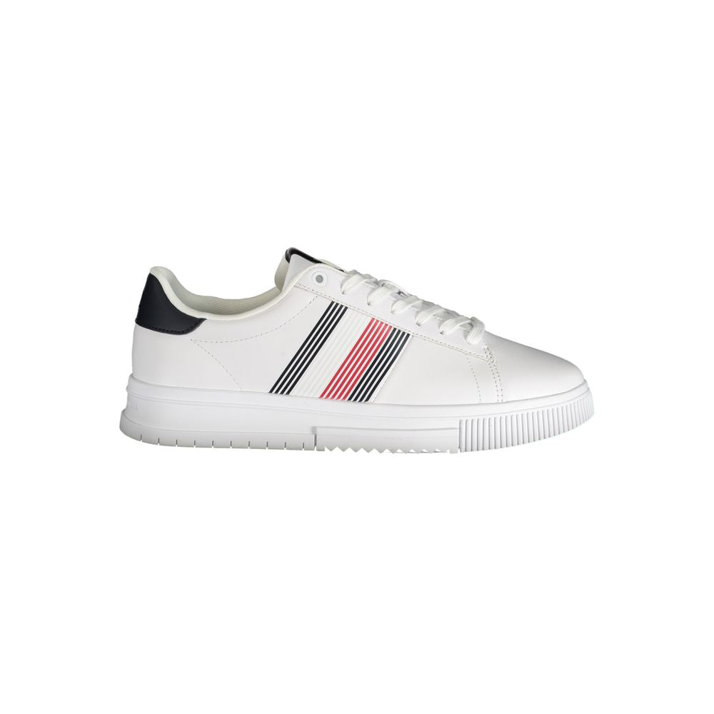 White Polyurethane Men Sneaker - ventzia