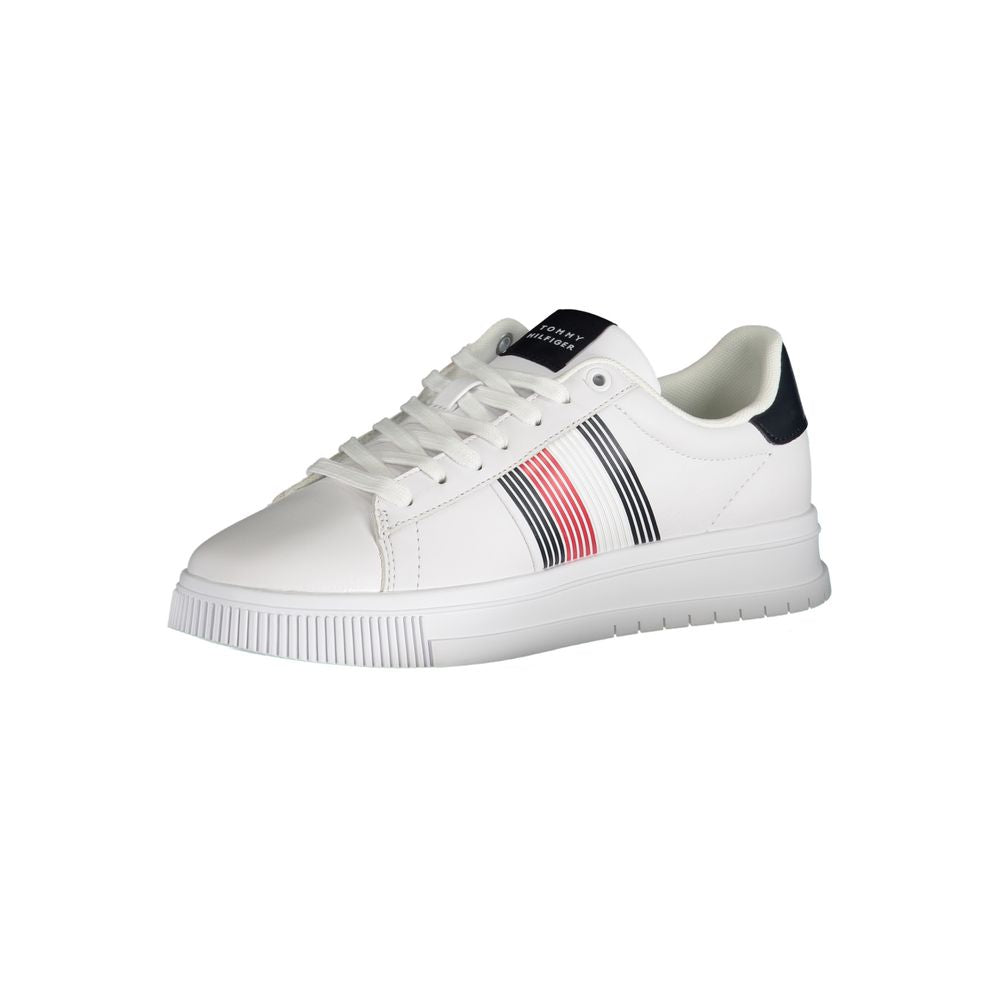 White Polyurethane Men Sneaker - ventzia