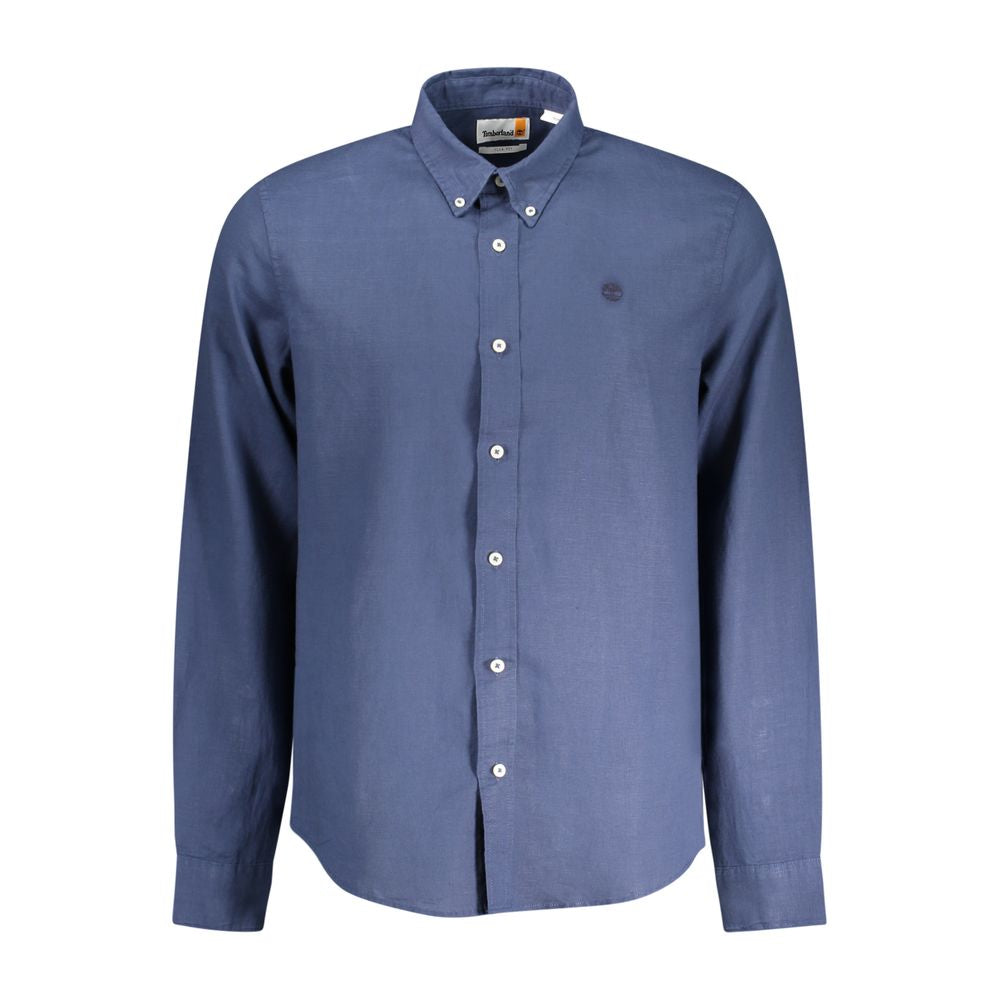 Blu Linen Men Shirt - ventzia
