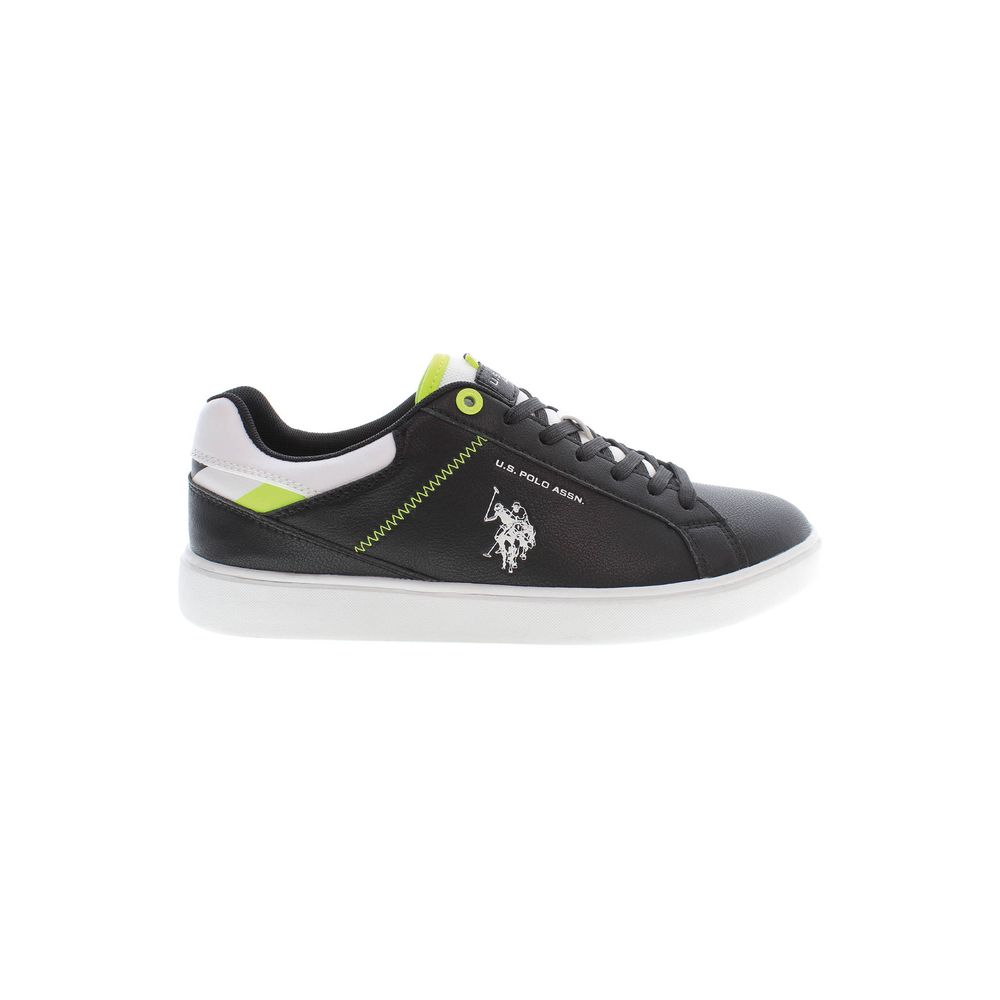 Black Polyester Men Sneaker - ventzia