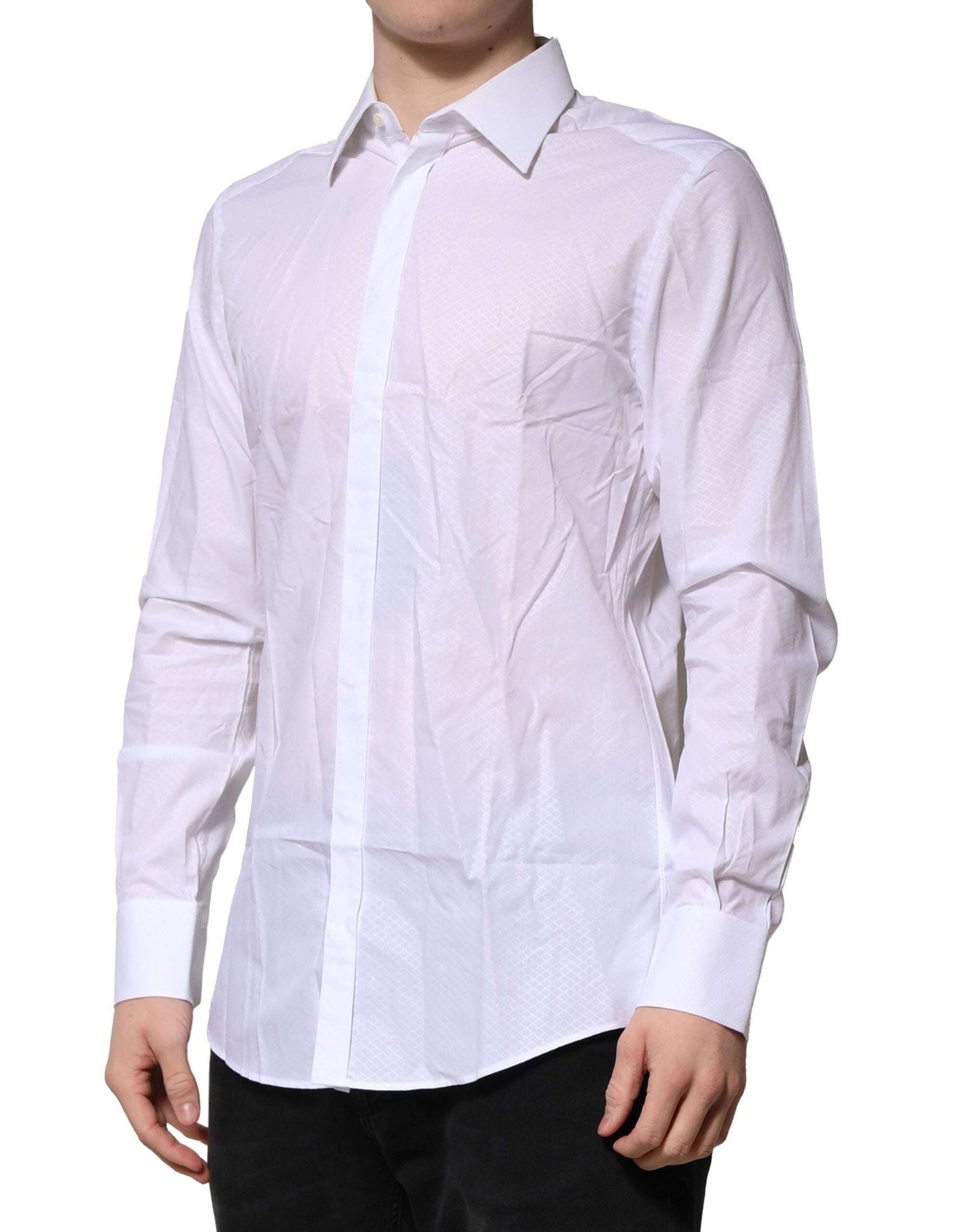 White MARTINI Long Sleeve Dress Formal Shirt - ventzia