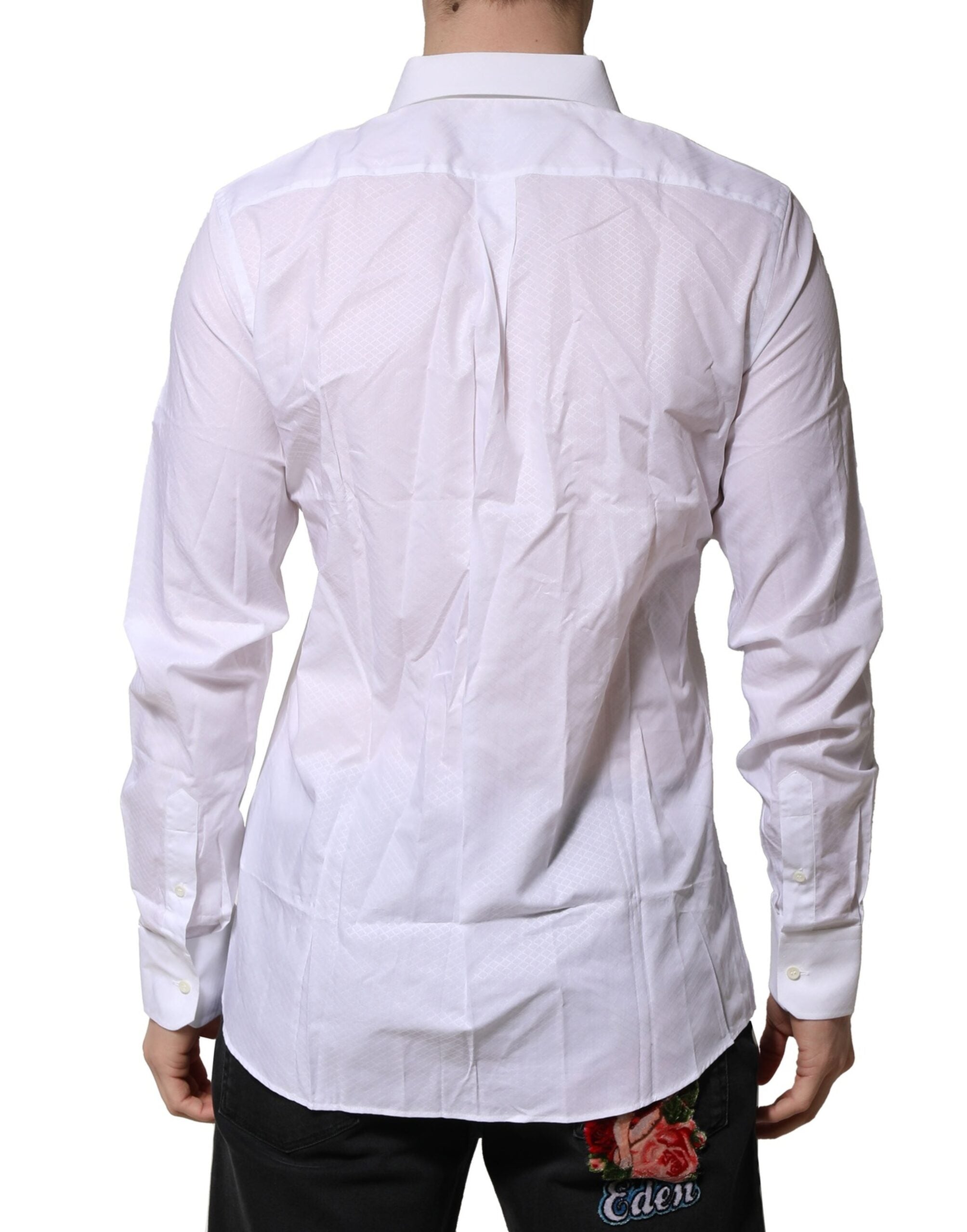 White MARTINI Long Sleeve Dress Formal Shirt - ventzia