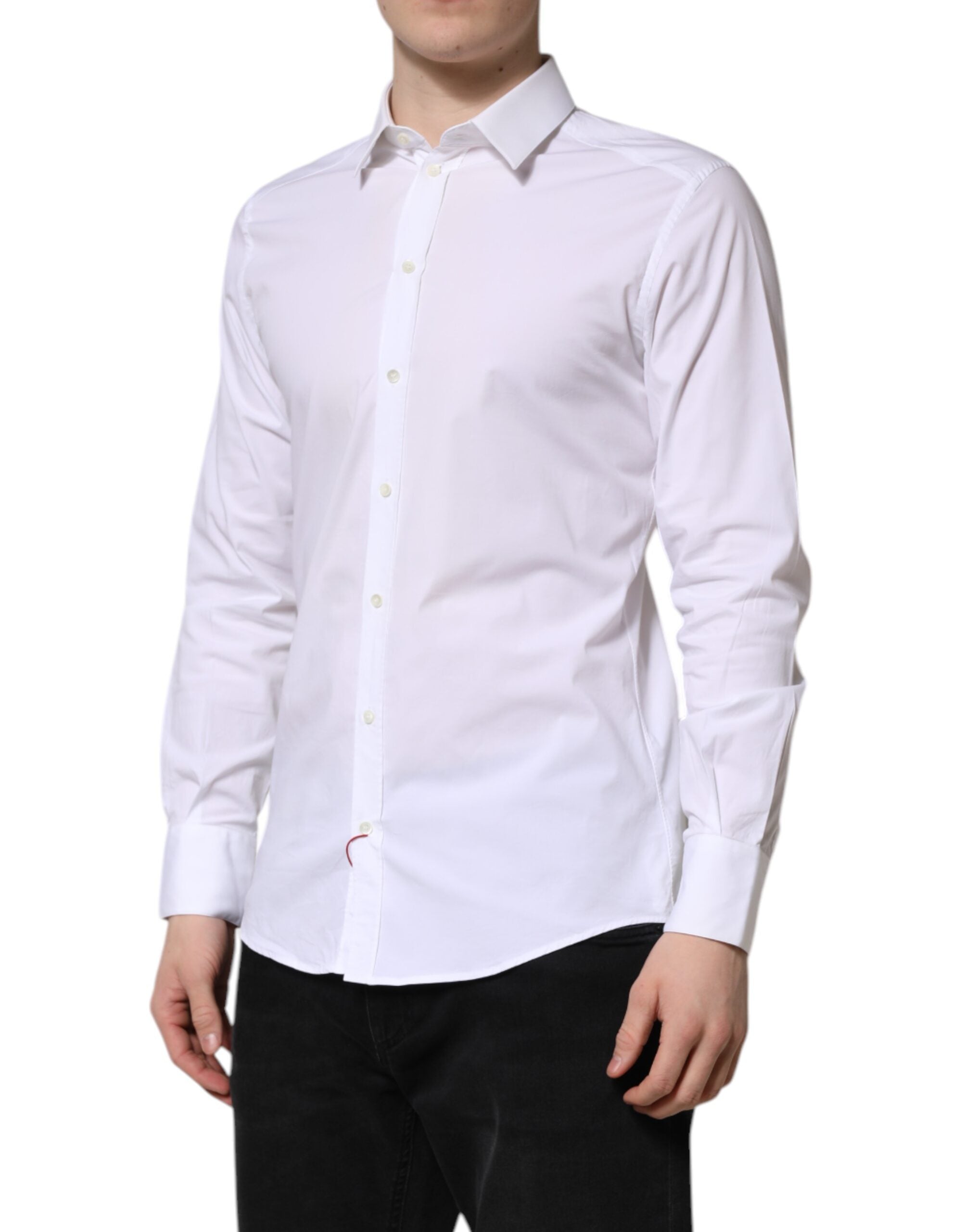 White GOLD Long Sleeve Dress Formal Shirt - ventzia