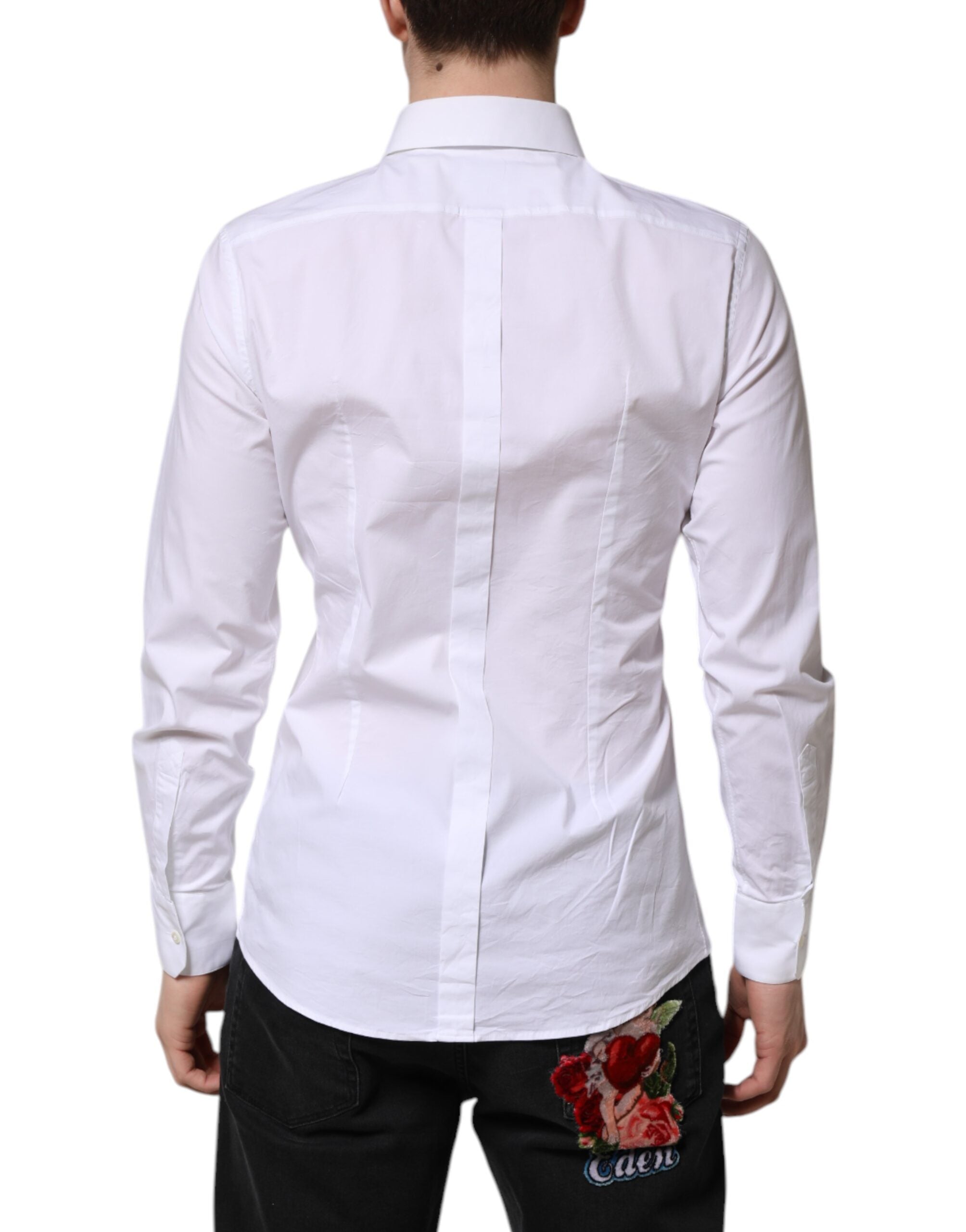 White GOLD Long Sleeve Dress Formal Shirt - ventzia