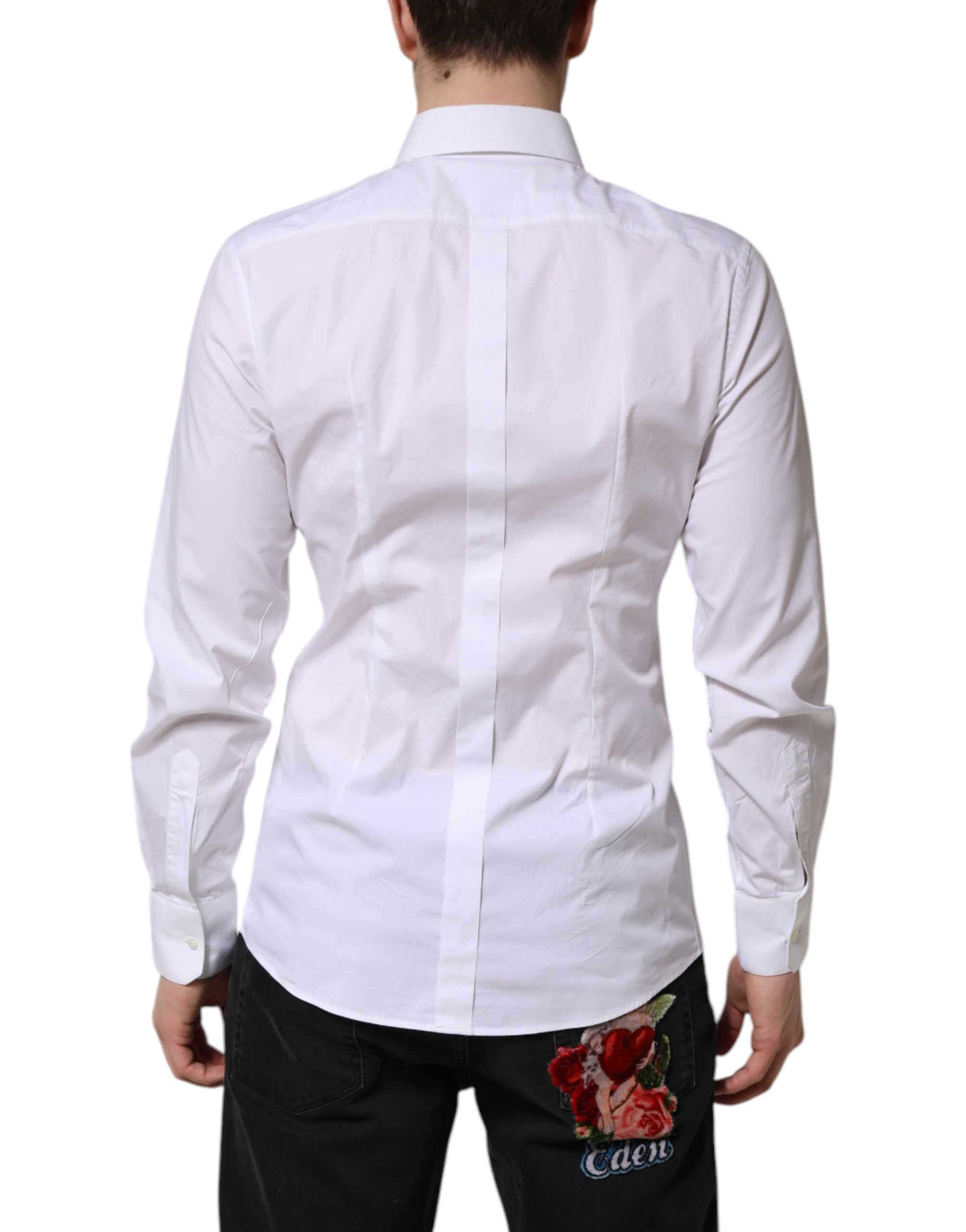 White GOLD Cotton Dress Formal Shirt - ventzia