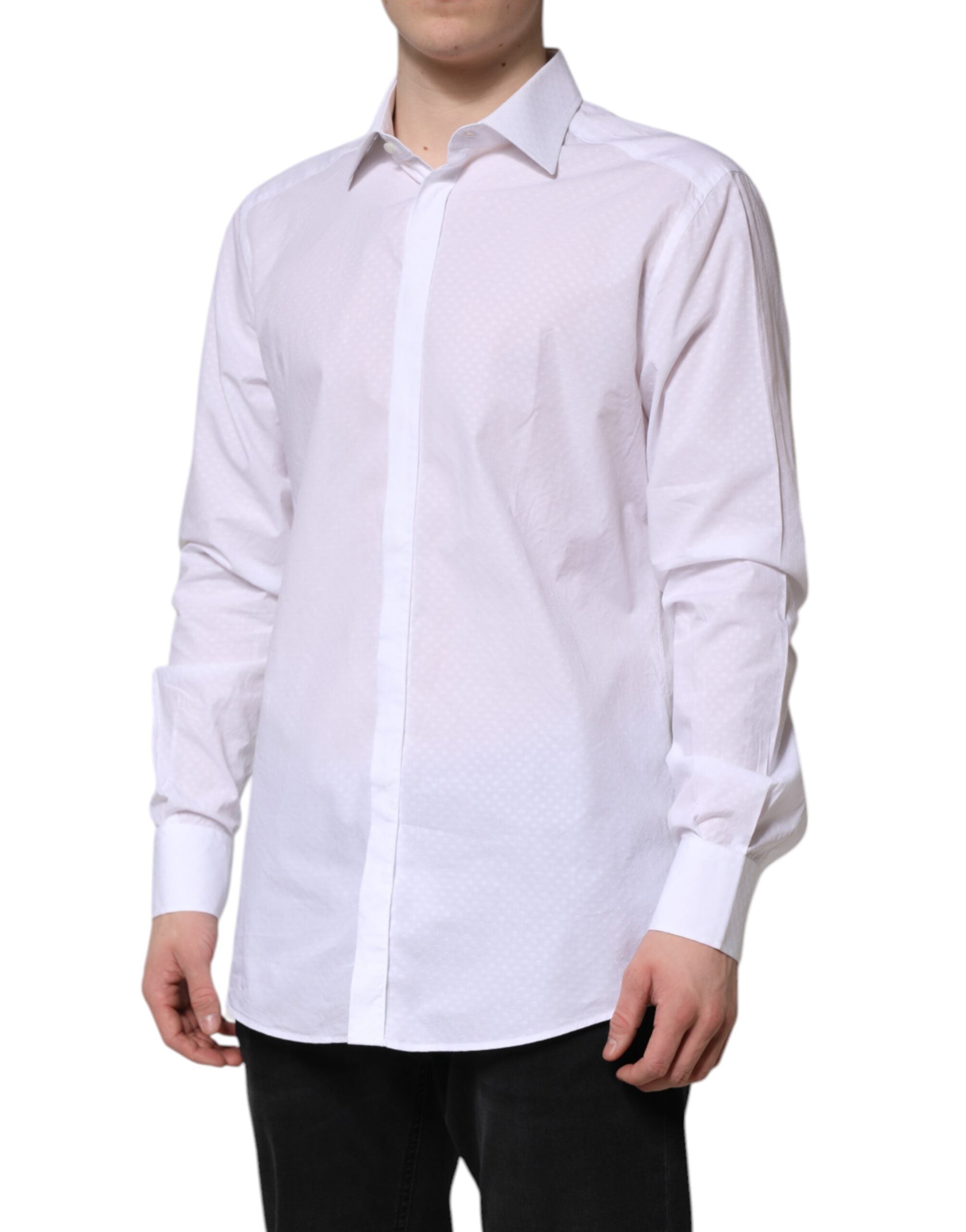 White GOLD Cotton Long Sleeves Formal Shirt - ventzia