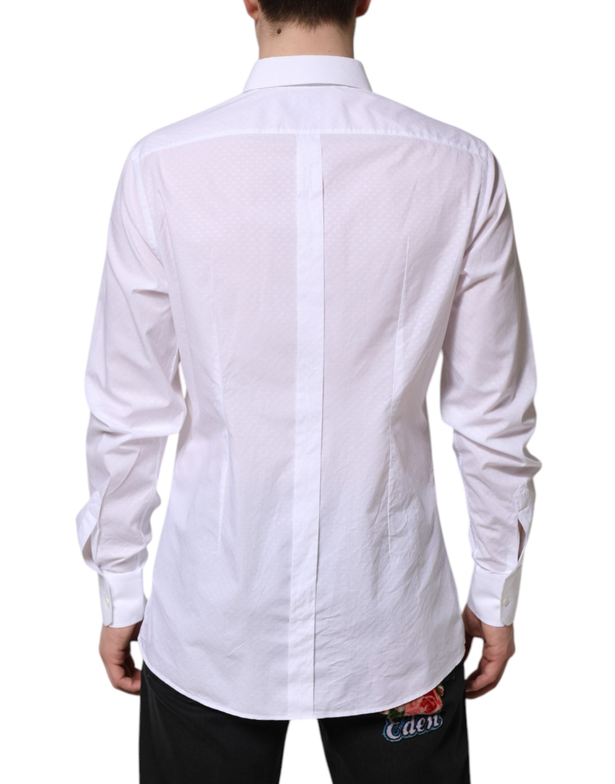 White GOLD Cotton Long Sleeves Formal Shirt - ventzia