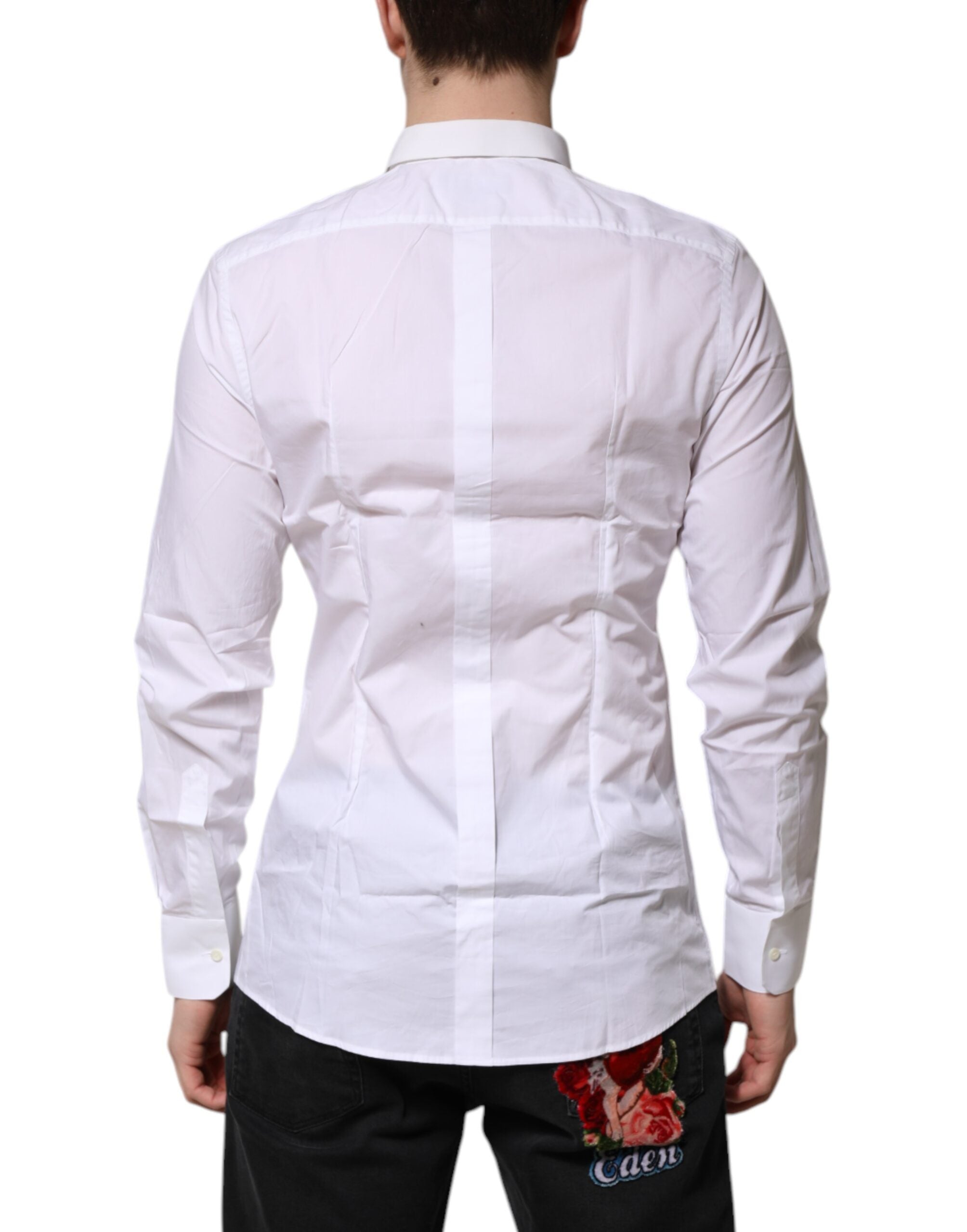 White GOLD Cotton Long Sleeves Men Formal Shirt - ventzia