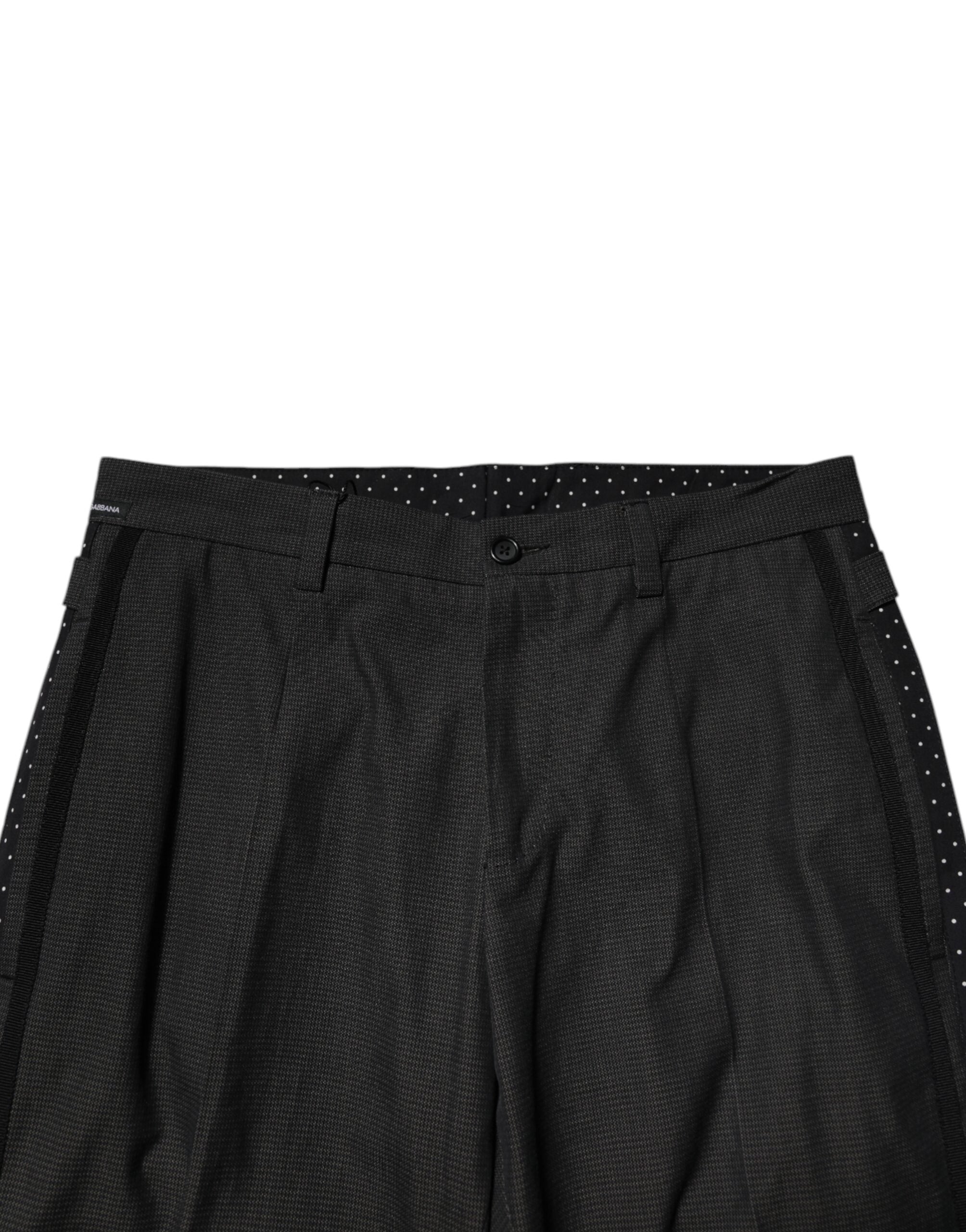 Gray Cotton Patterned Formal Pants - ventzia
