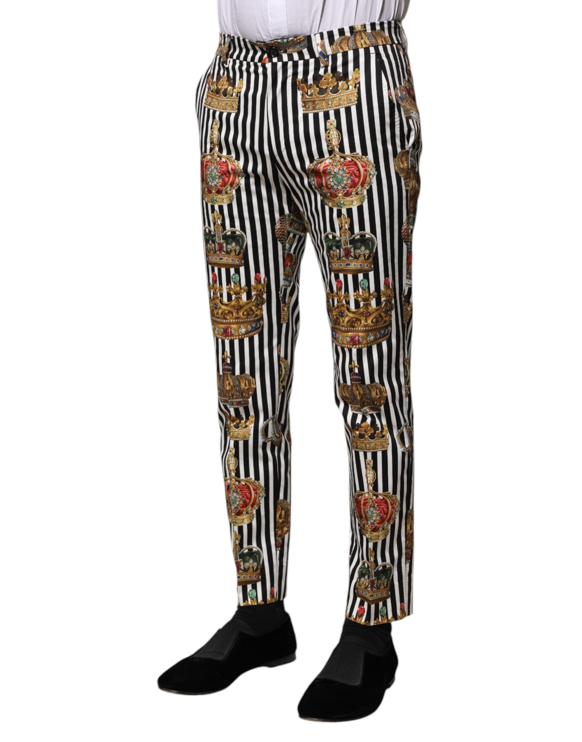 Multicolor Striped Crown Pants - ventzia